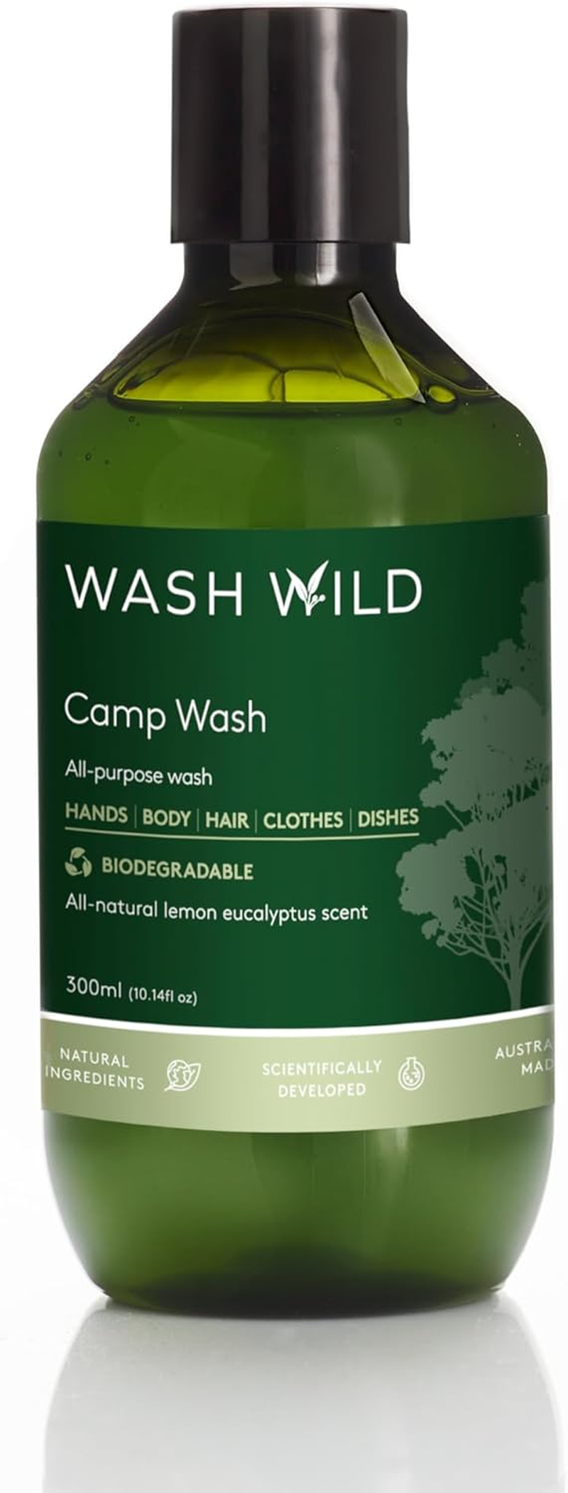 Wash Wild Camp Wash 300Ml, 100% Biodegradable Multipurpose & Outdoors Wash, Non-Toxic