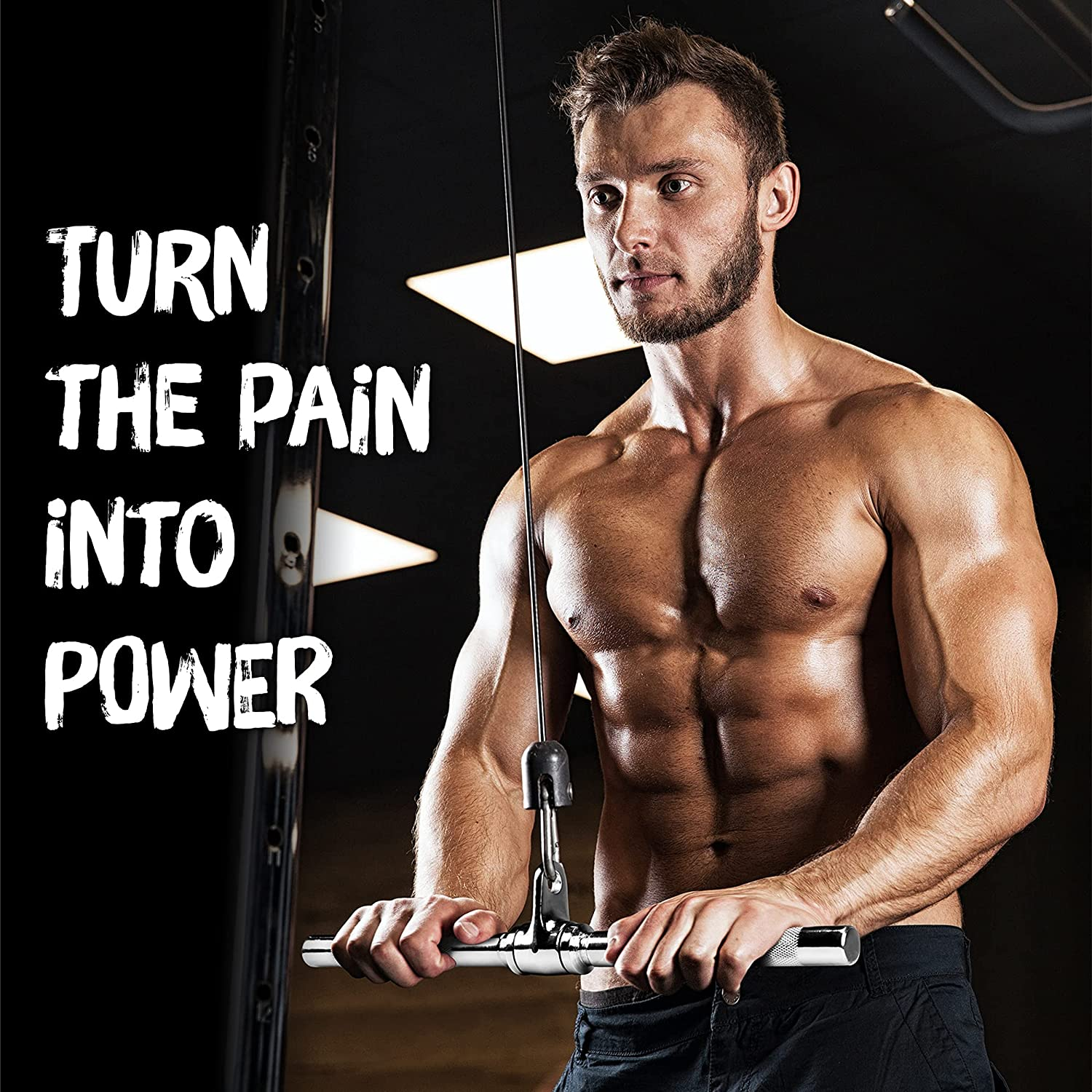 イエスフォーオール(Yes4All) ケーブルアタッチメントストレートバー クロム ジムケーブルのアタッチメント ダイヤモンドナールハンドル 筋力トレーニング ホーム ジム 運動用 image number 3