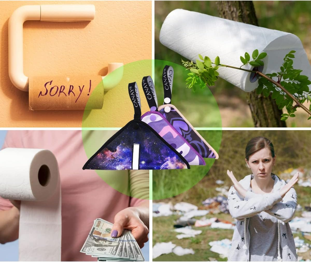 Pee Cloth for Women Hiking, Camping (2 Pack) - Female Urinal Solution for Camping Toilet Hiking - Reusable Absorbent Odorness Hygienic Alt. to Toilet Paper image number 6