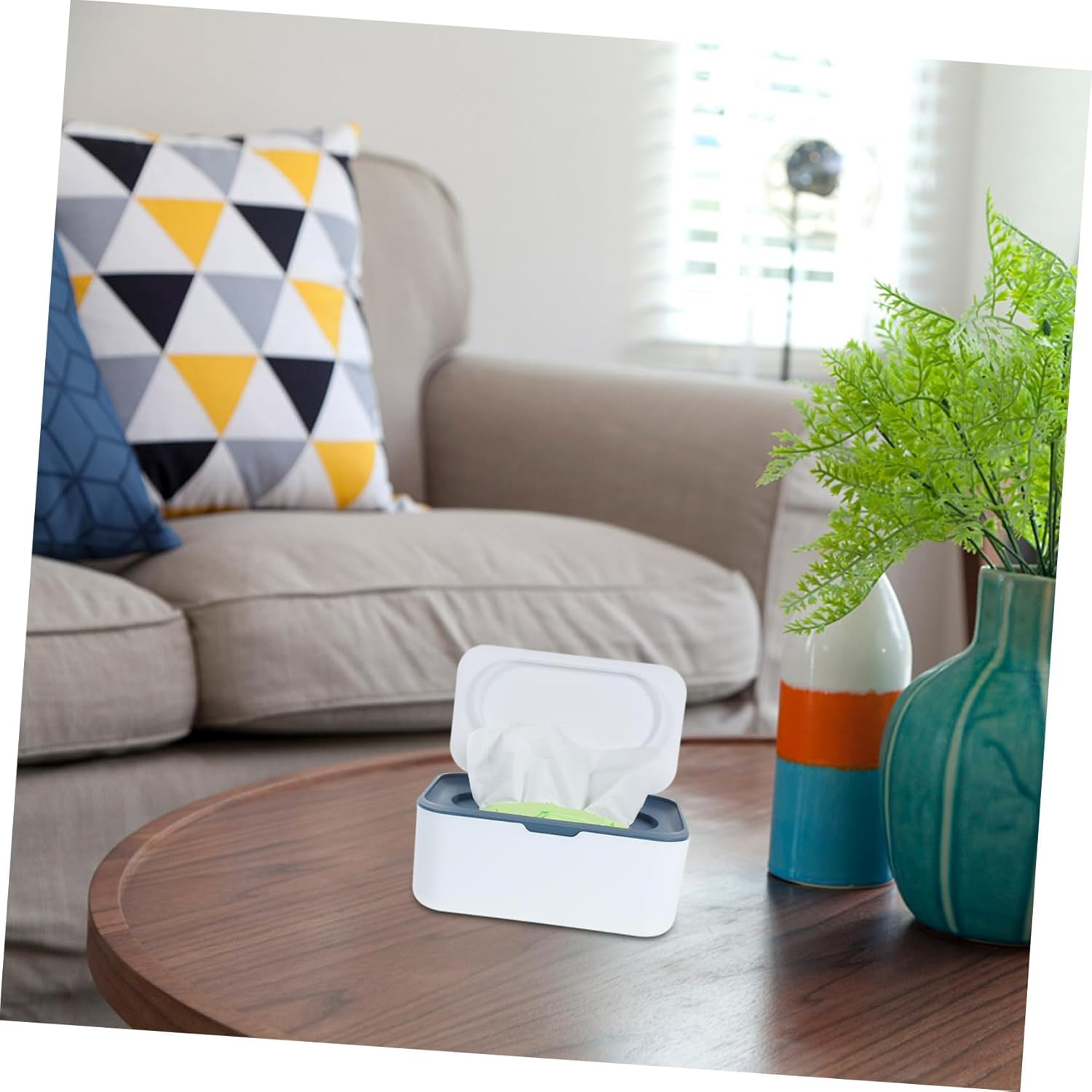 IMIKEYA Large Capacity Refillable Wipe Dispenser Tissue Box Sealed Storage, Portable Wipes Container for Bathroom and Car Use image number 5