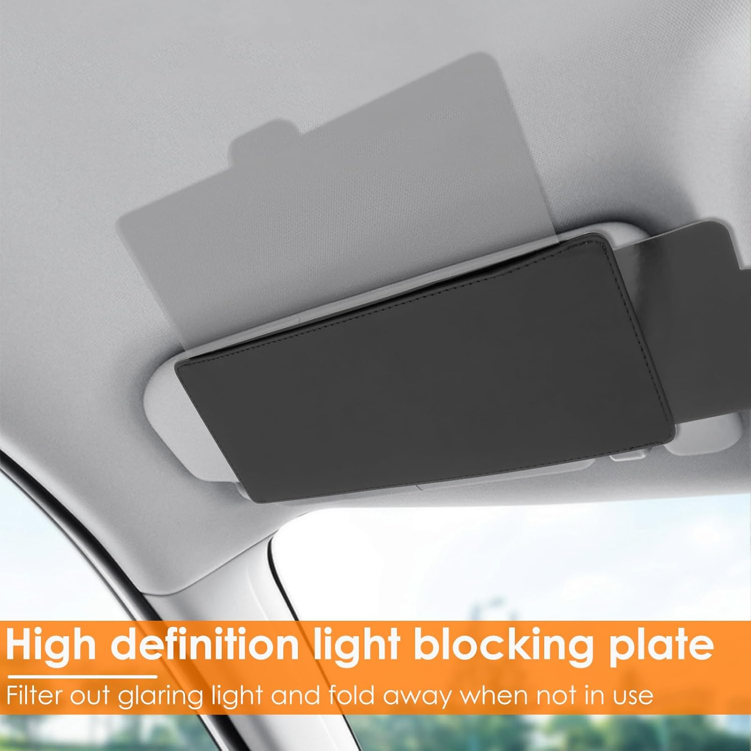 Car Visor Sunshade Extender, anti Glare Adjustable Sun Visor Extender for Car, Window Shade Universal Beautiful and Practical Car Visor Extension Sun Blocker for Automotive (Black) - Black image number 4