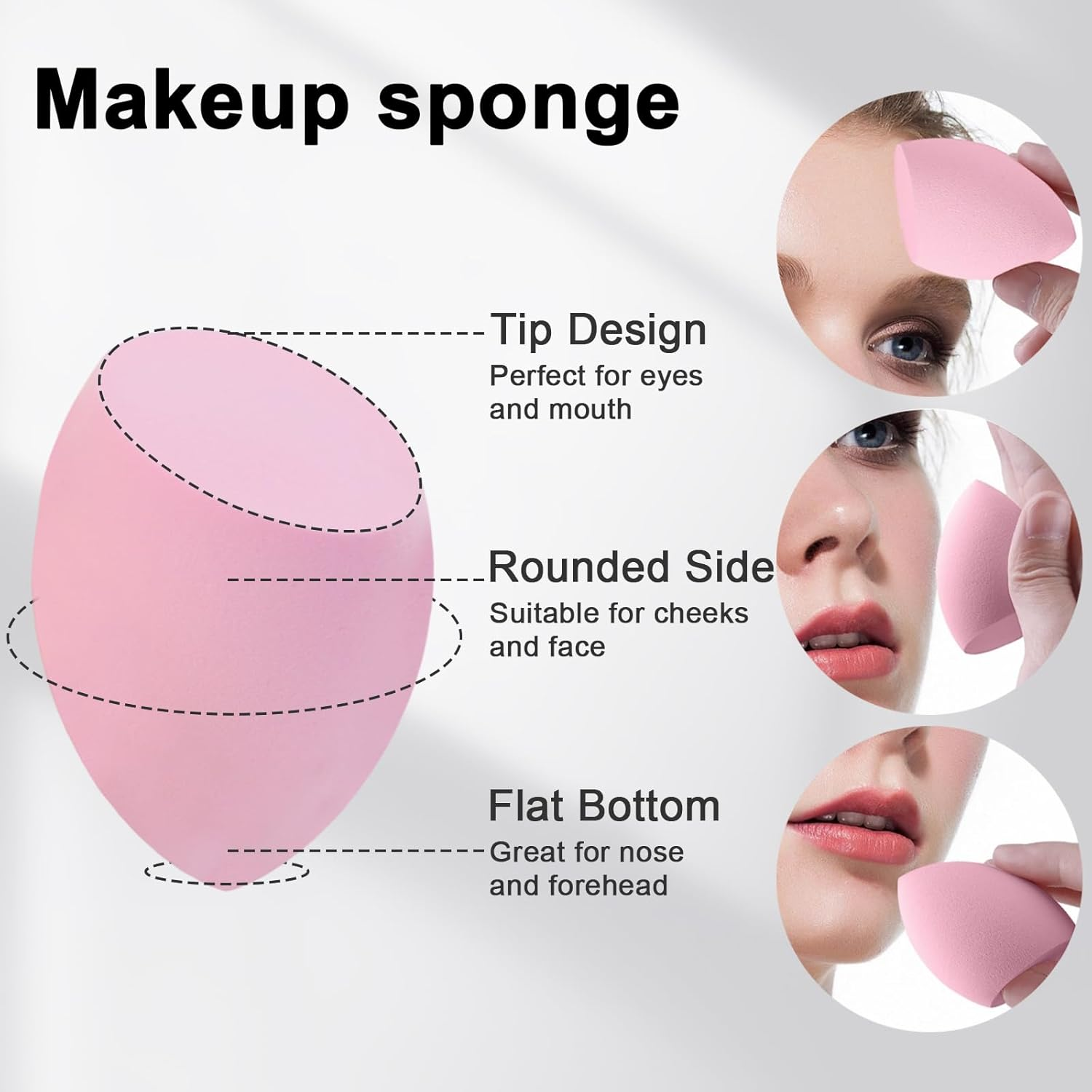 Start Makers Makeup Brushes Set 12 PCS Double Sided Make up Brushes with 2 Pcs Makeup Sponges Professional Foundation Brush Brush Set for Face and Eyes image number 4