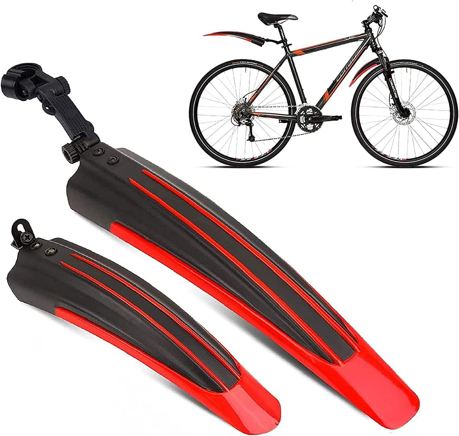 Bike Mudguard Set Bicycle Fender Mountain Front & Rear Mud Guard Universal Mudguard Bike Cycling Tires Fenders Full Cover Thicken Widen Adjustable Bike Mudflap Fit for 20/22/24/26 Inch MTB Road Bike image number 6