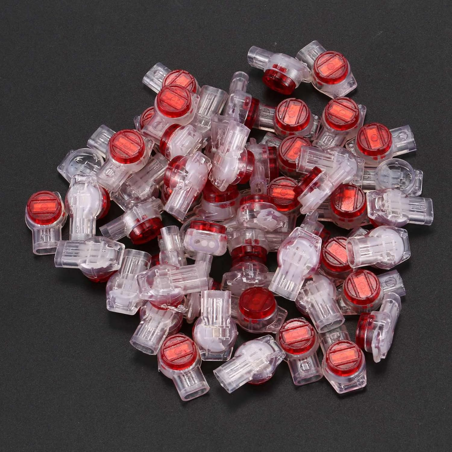 110PCS Gel Splice UR Connector 3 Port Wire Connectors (Red+Clear) image number 5