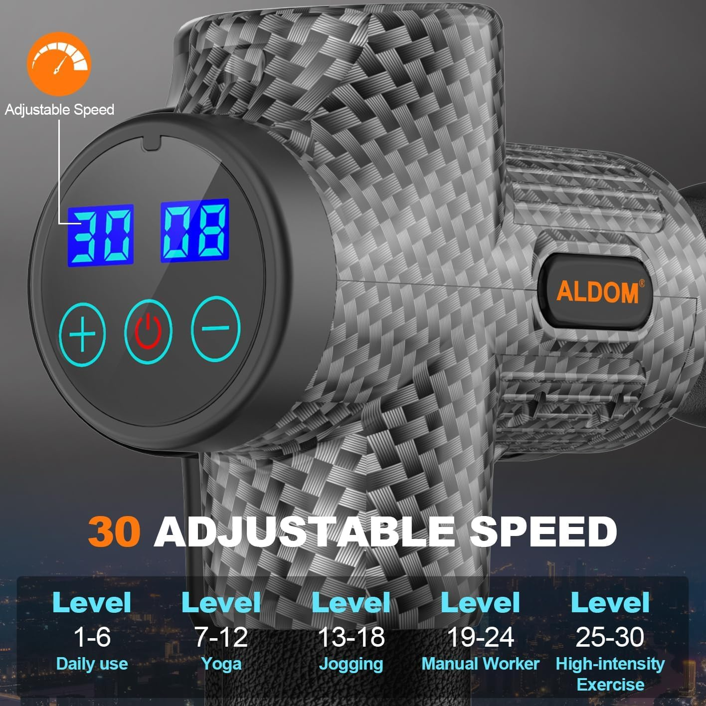 Massage Gun, 30 Speed Levels, Portable Powerful Massage Gun for Daily Use, Sports Lovers, Super Quiet High Speed Motor