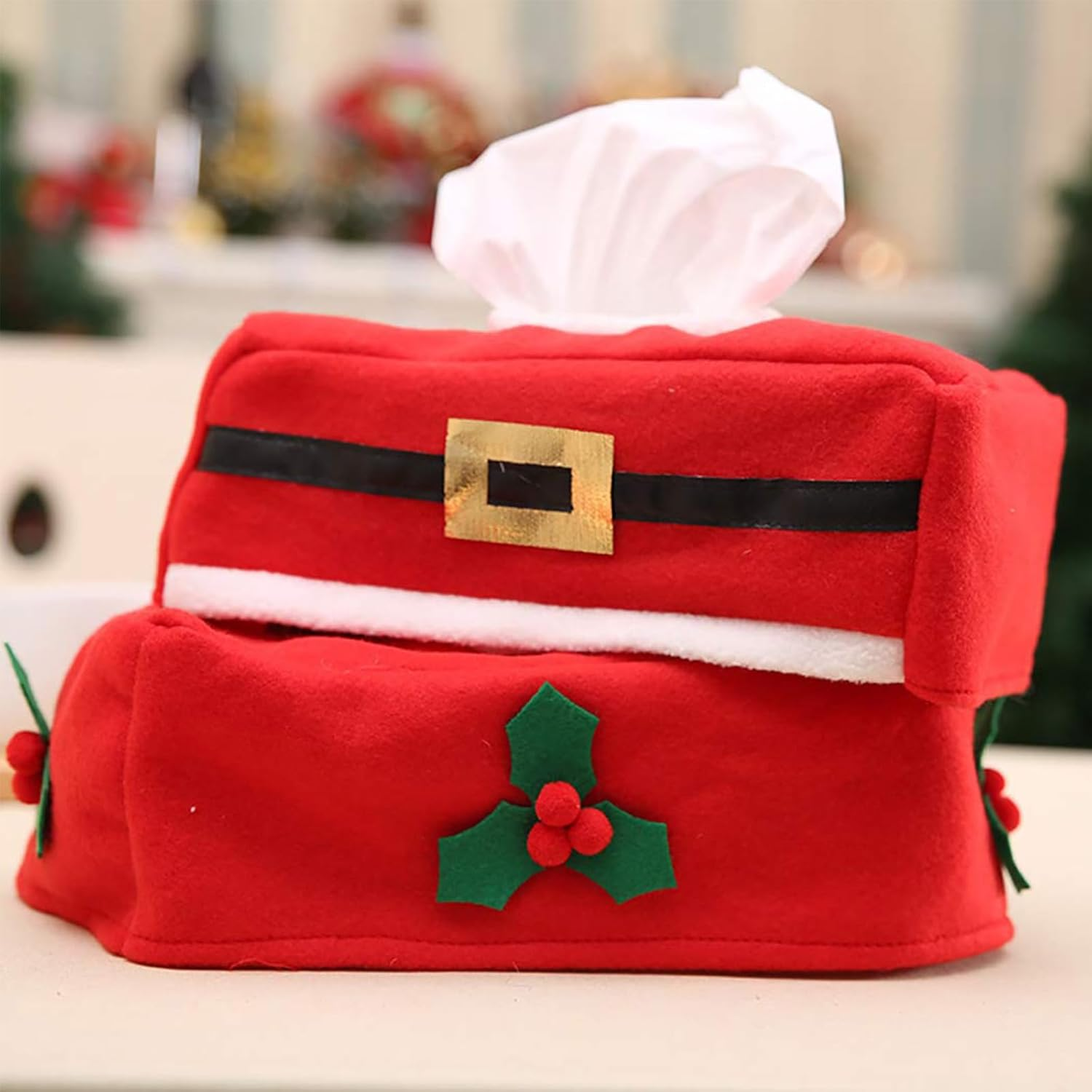2 Pcs Christmas Tissue Box Cover, Holiday Rectangular Tissue Holder for Bathroom, Living Room, Tabletop Decor image number 6