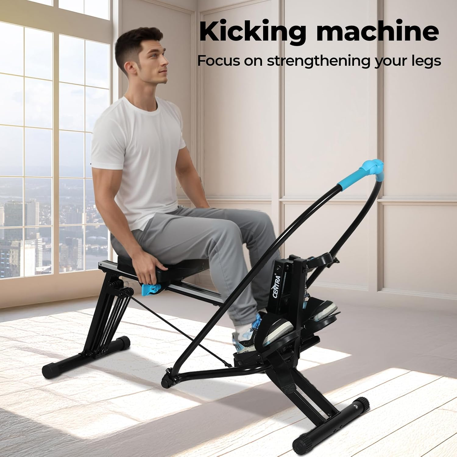 2 in 1 Rowing Machine,Rower Home Gym Fitness Equipment,Strength Training Leg Machines,130Kg Capacity 360 &deg;Rotation LED Display Rowers image number 2