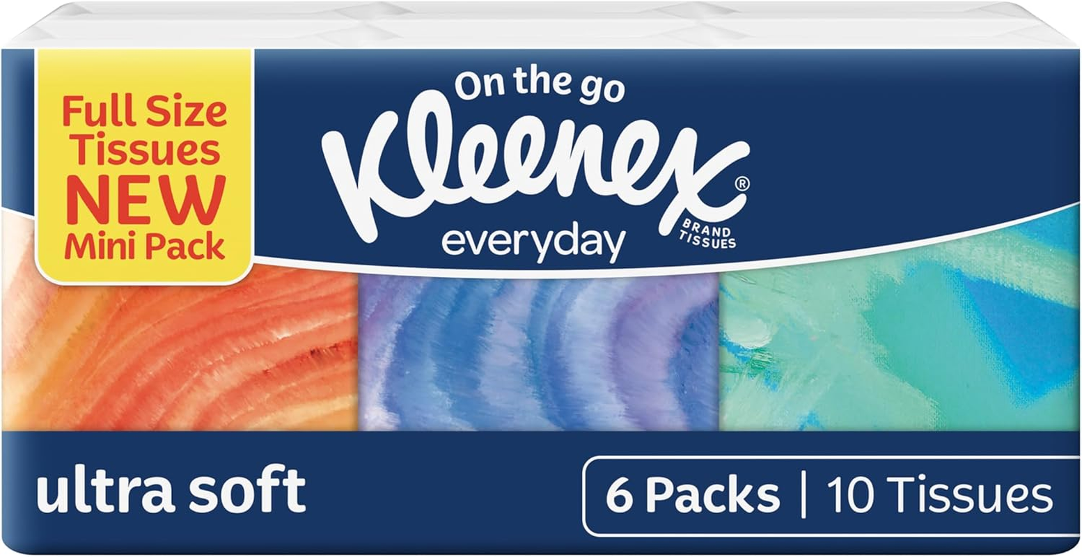 Kleenex Ultra Soft Pocket 3 Ply Facial Tissues (6 X 10 Pack) image number 1