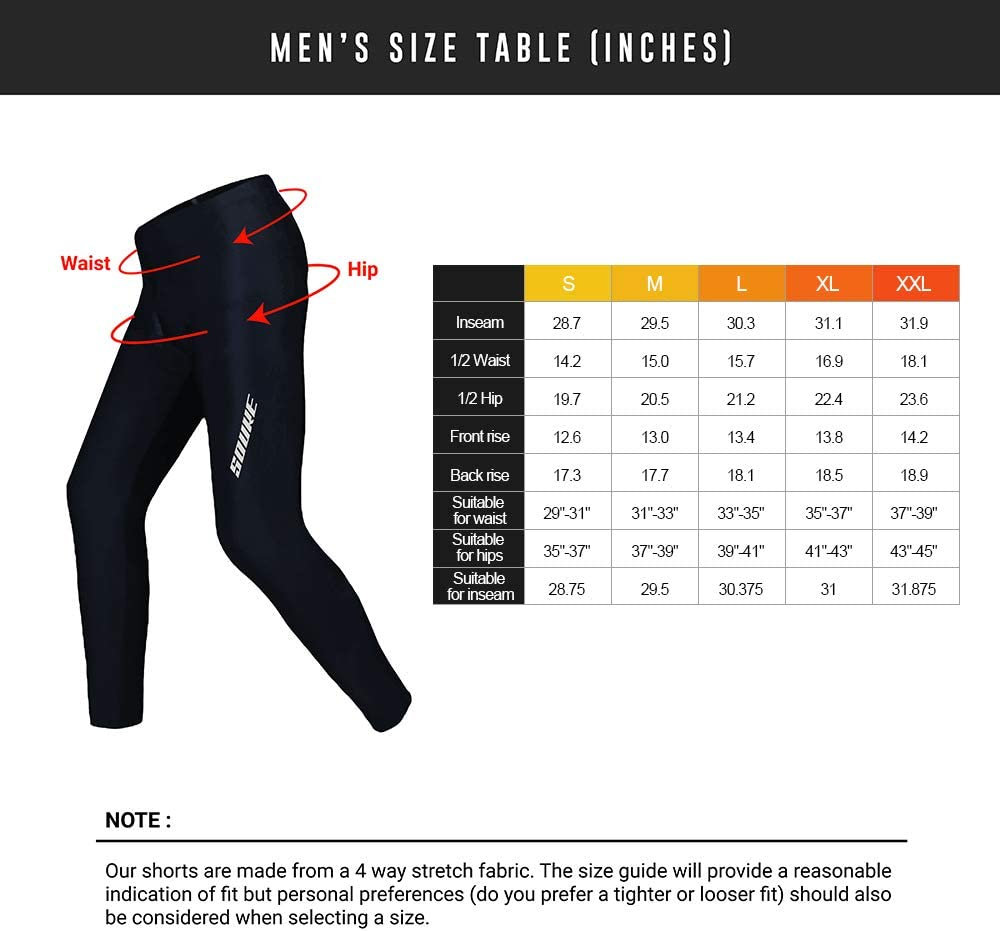 Souke Sports Men'S Bike Cycling Pants Windproof Hiking Outdoor Winter Fleece Thermal Athletic Pants