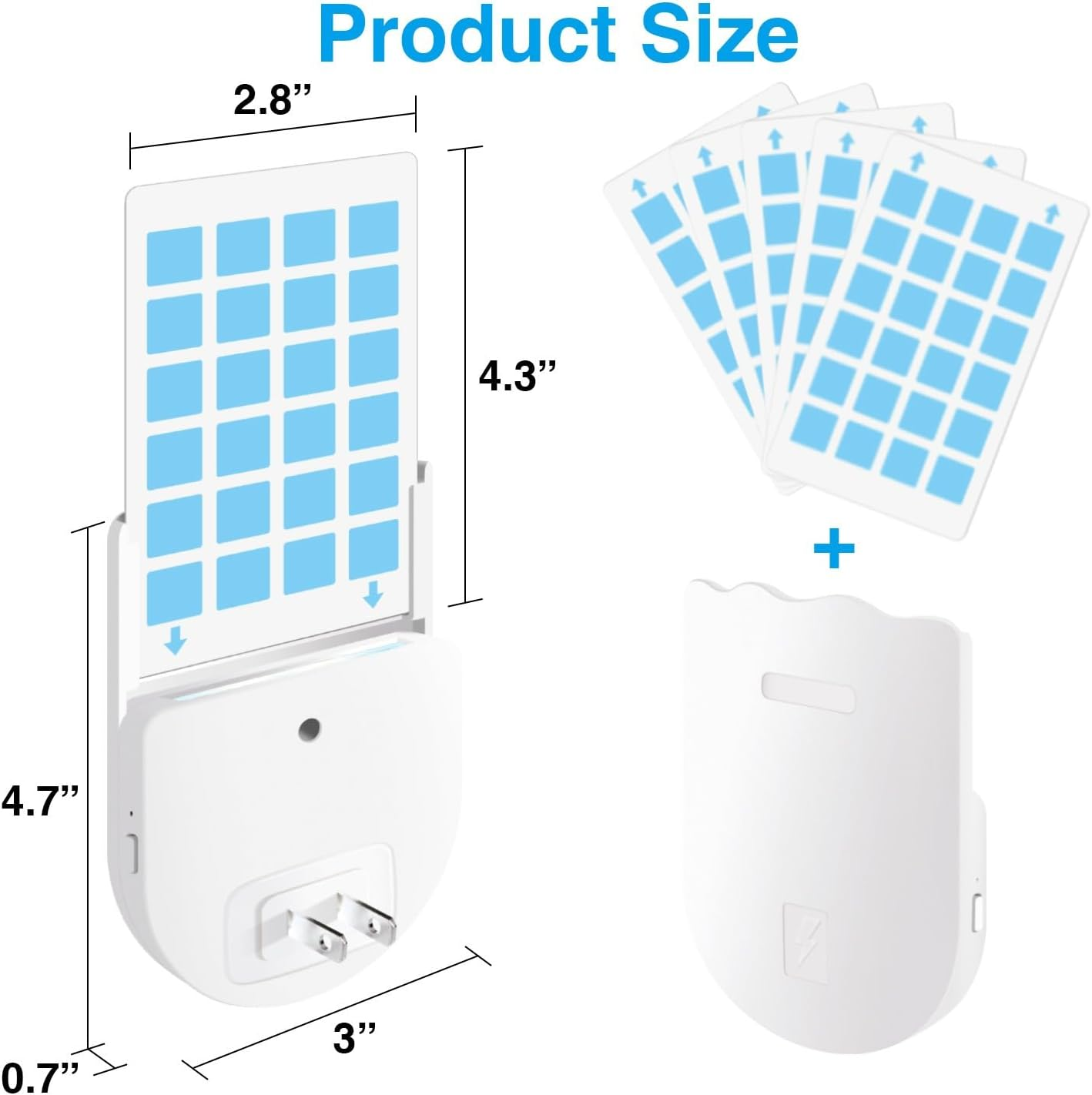 IGGDOQI Flying Insect Trap, 2 in 1 Plug-In Mosquito Killer with Warm Night Light UV Attractant Catcher, for Flies, Fruit Flies, Gnats & Other Flying Insects, 1 Device + 5 Sticky Trap Boards (1Pcs) image number 5