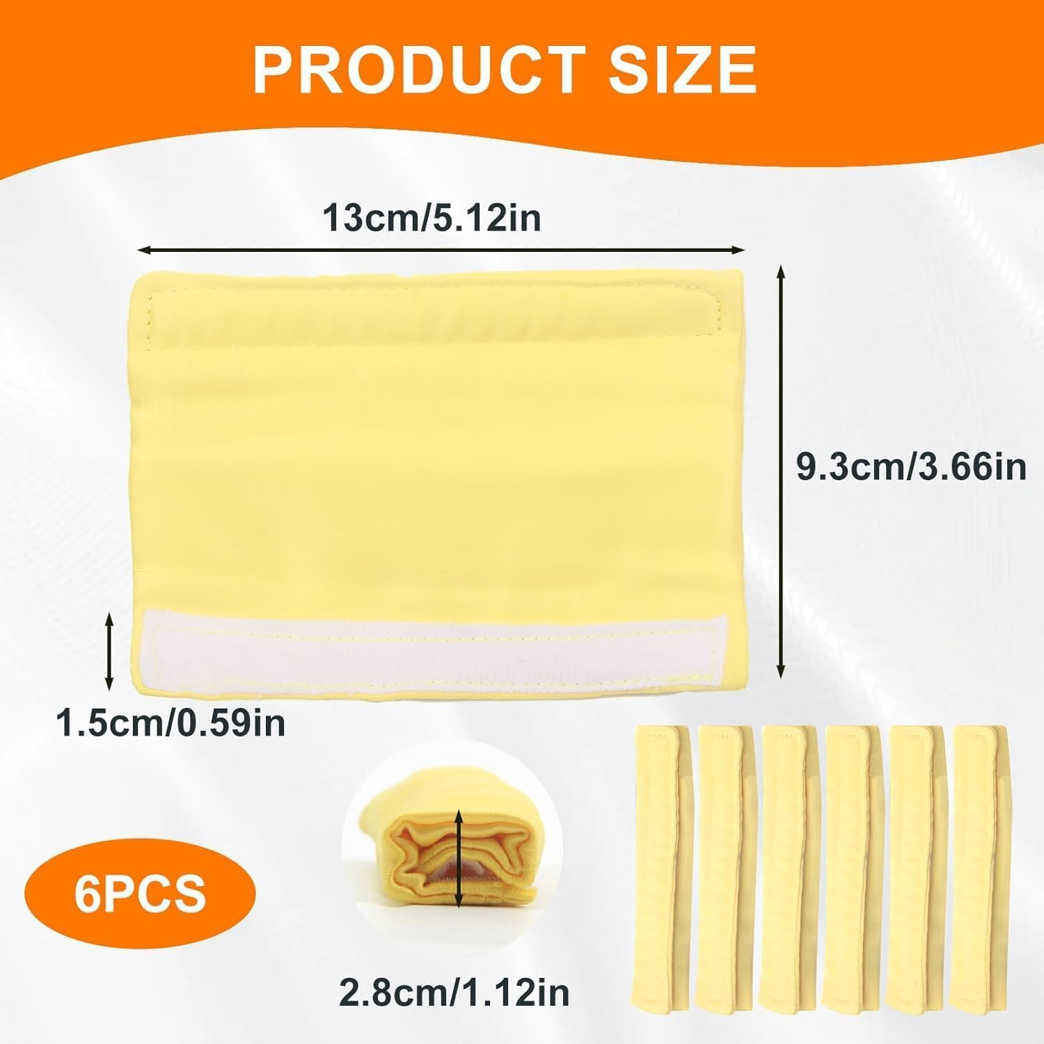 HDBHBH 6 Pack Satin CPAP Mask Strap Covers, Universal Reusable Headgear Pads for CPAP Accessories, Soft Face Cushion Covers to Reduce Red Marks & Irritation (Yellow) image number 6
