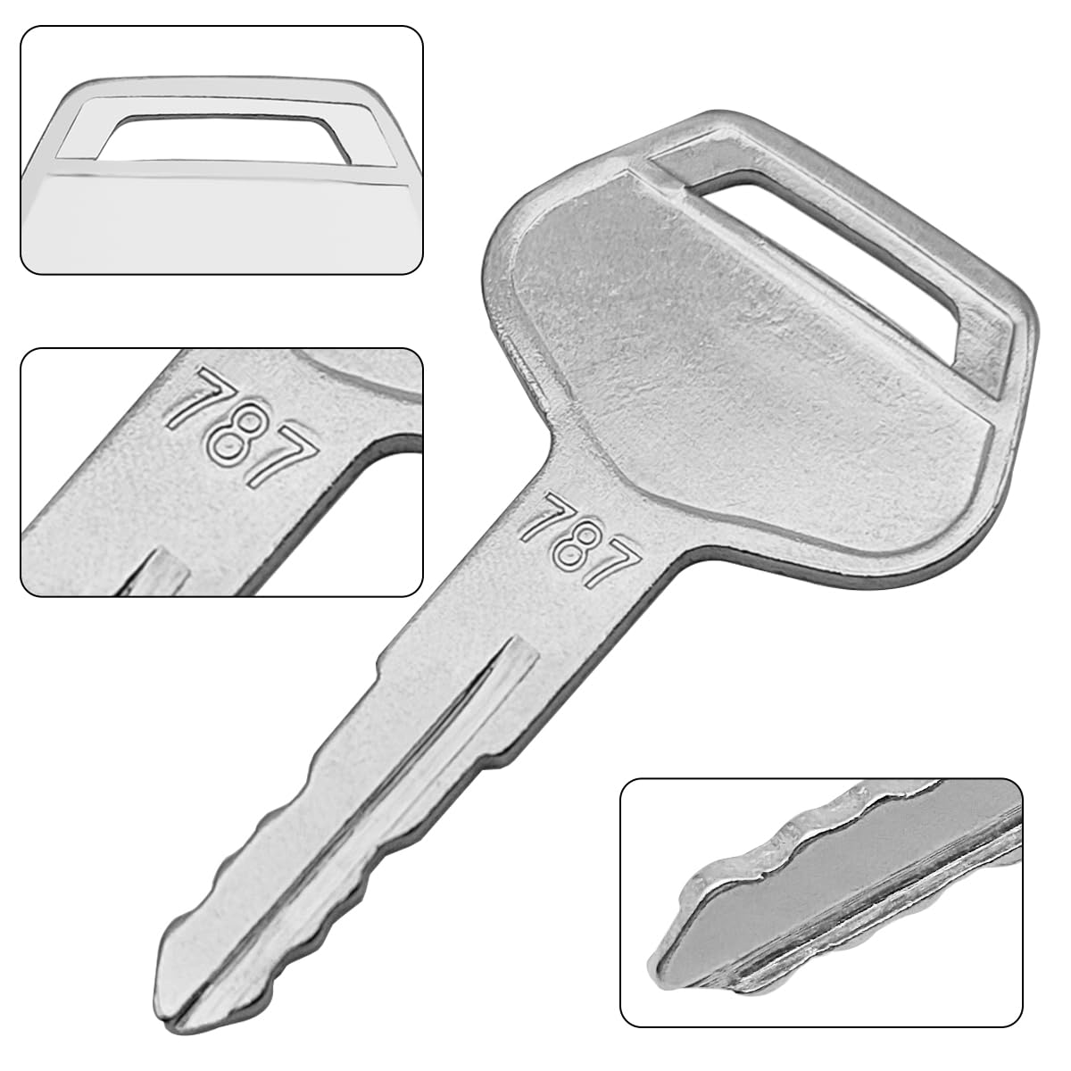 Heavy Equipment Ignition Key, 10 Pack 787 Ignition Keys Compatible with Komatsu, Replacement of OEM Part TR261434 Suitable for Excavators, Loaders, Dozers and Backhoes image number 5
