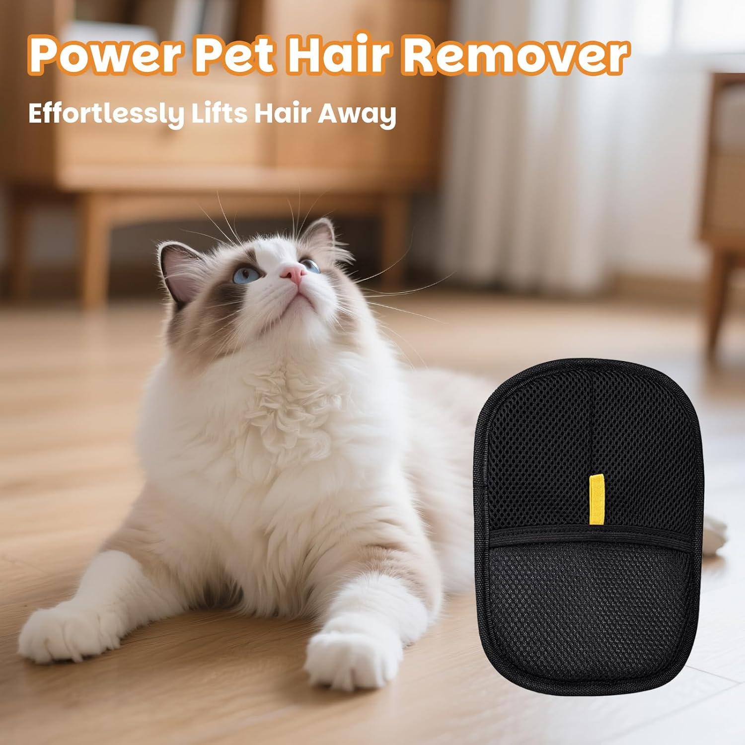 Ouqiesli Pet Grooming Gloves - Hair Removal Cleaning Mitt for Cats & Dogs (3Pcs) image number 4