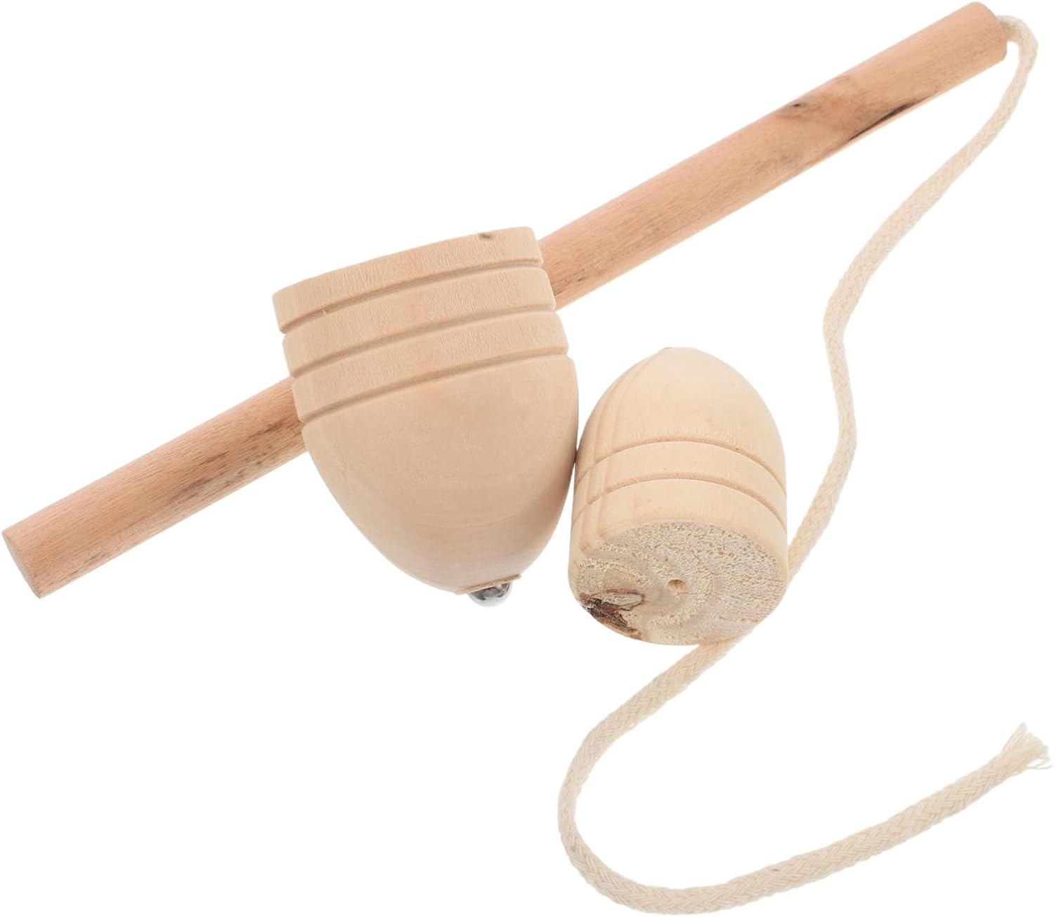 Ibasenice 1 Set Wooden Spinning Tops with Vintage Wooden for Kids Adults Classic Outdoor Spinning Games image number 5