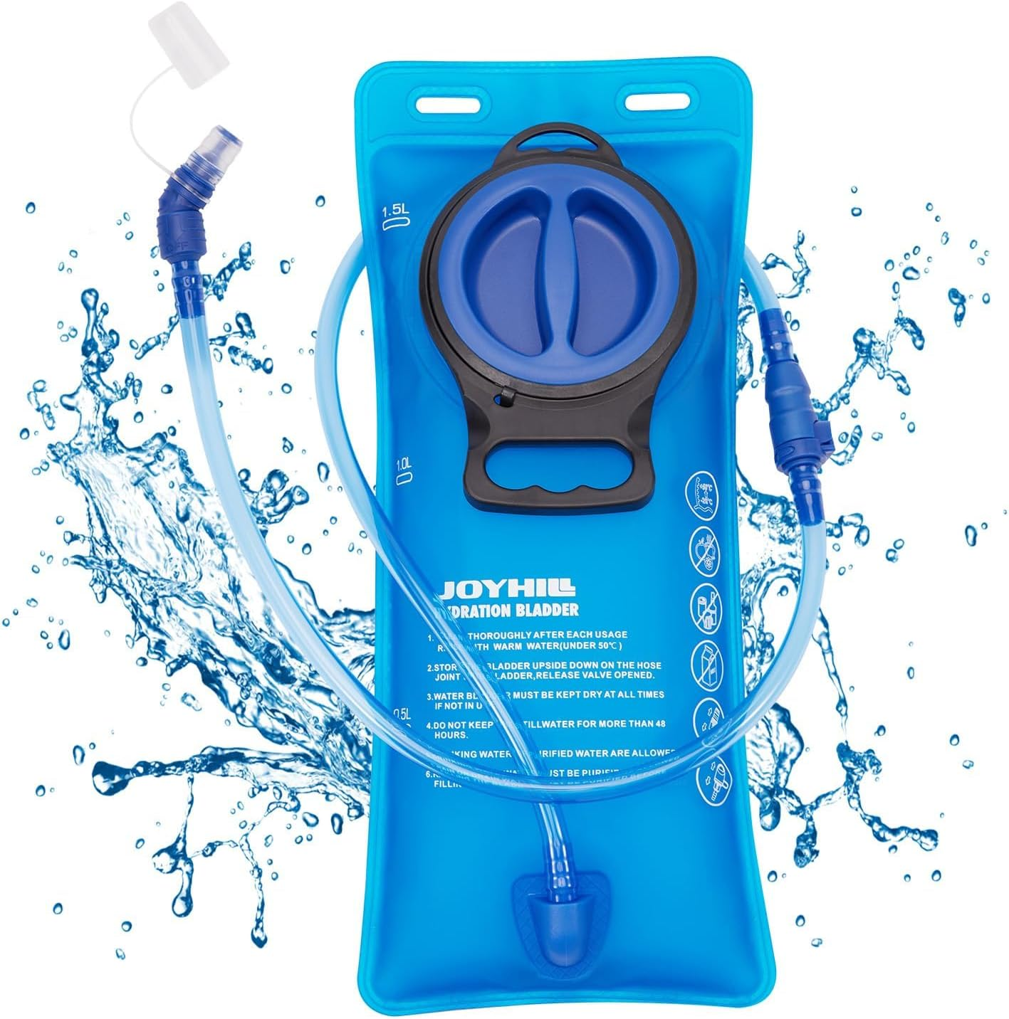 JOYHILL TPU Hydration Bladder,1.5L 2L 3L Water Bladder for Hiking Backpack BPA Free Leak Proof Hydration Pack for Camping Running Biking Hiking image number 3