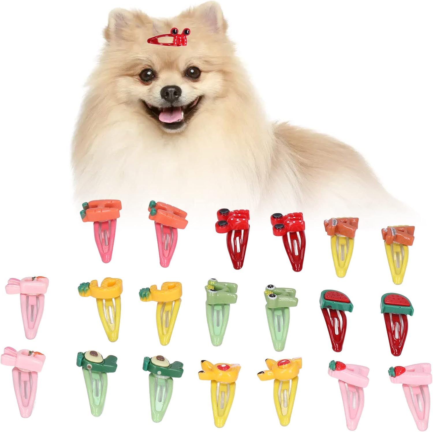 48 Pieces Dogs Hair Clips, 1 Inch Mini Bone Shaped Snap Pet Hair Barrettes Multicolor Hair Accessories, Pet Grooming Bows Hair Accessories for Dog Cat Puppy Pet image number 3