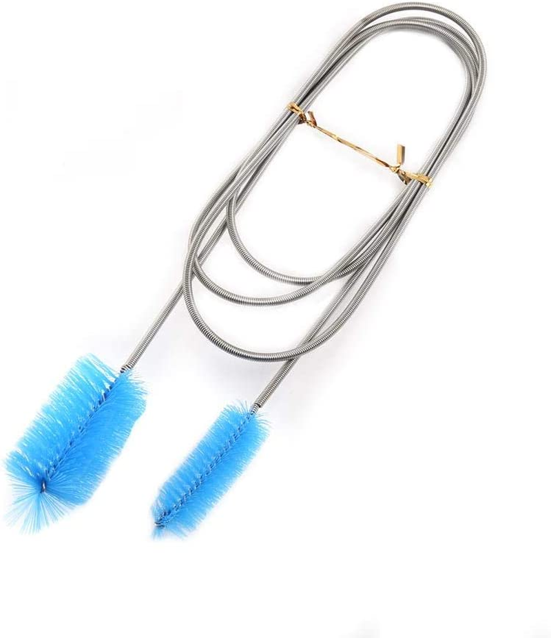 Aquarium Filter Brush, Double Tube Flexible Pipe Brush, Fish Tank Brush for Fish Tank for Aquarium(Blue)