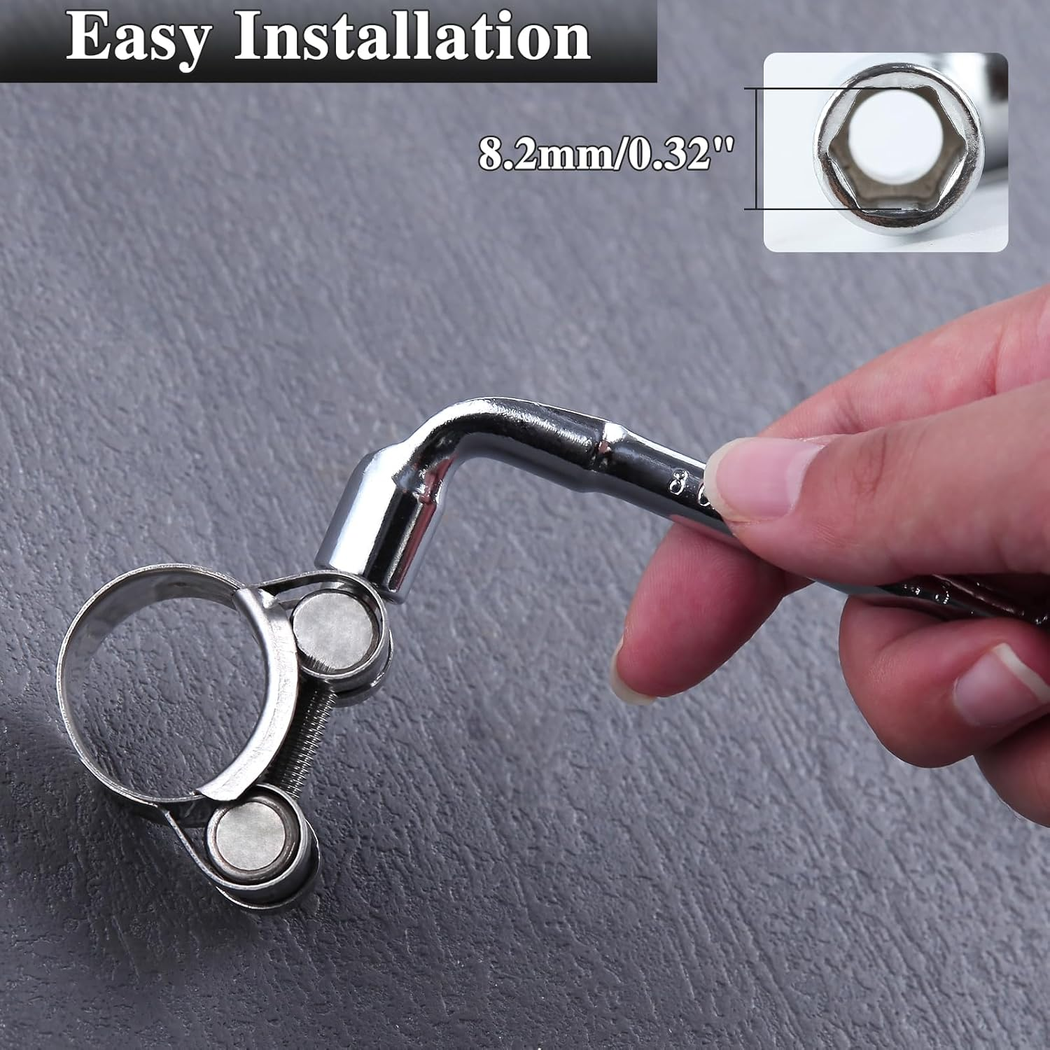 LEONTOOL 4 PCS 17-19Mm Range T-Bolt Hose Clamps, Heavy Duty Adjustable Pipe Clamps with Wrench, 304 Stainless Steel Turbo Pipe Clamps for Automotive Intercooler Radiator Heater High Pressure Hose image number 5