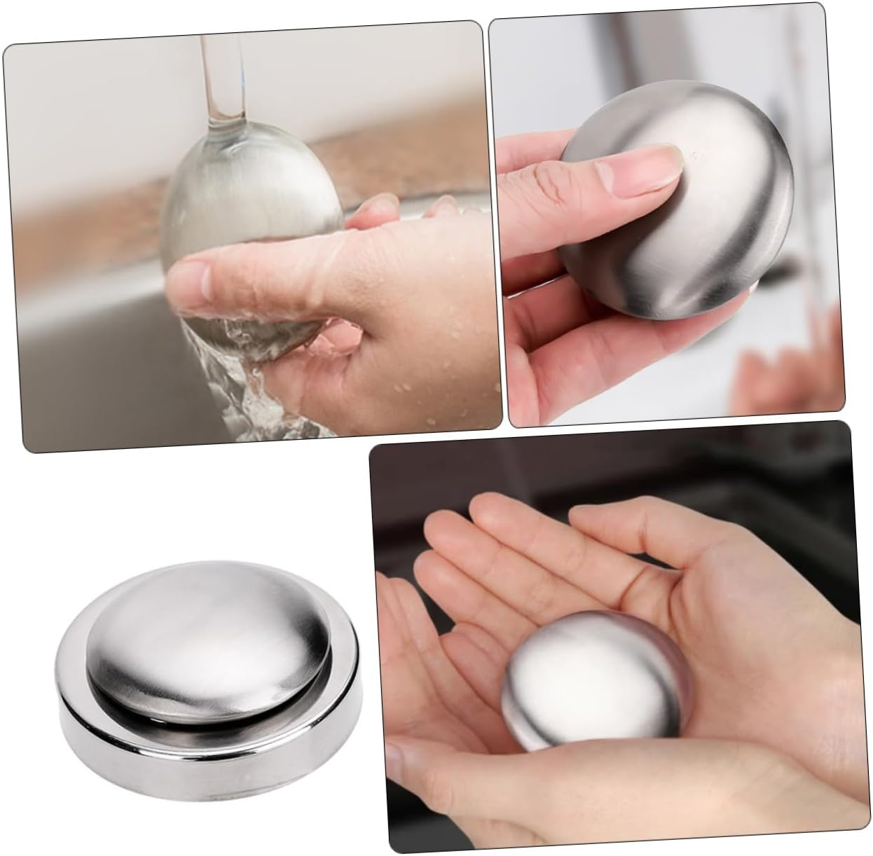 SHOWERORO Deodorizing Soap Stainless Steel Kitchen Soap Odor Absorbing Bar Steel for Home image number 5