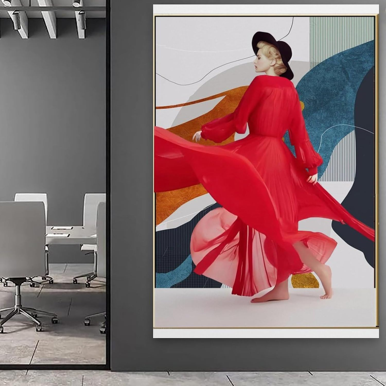 Redclothegirls Poster Canvas Painting Wall Art Picture Home Decor Print for Bedroom Living Room Dorm Study Bar Office 16X24Inch(40X60Cm) Frame-Style image number 4