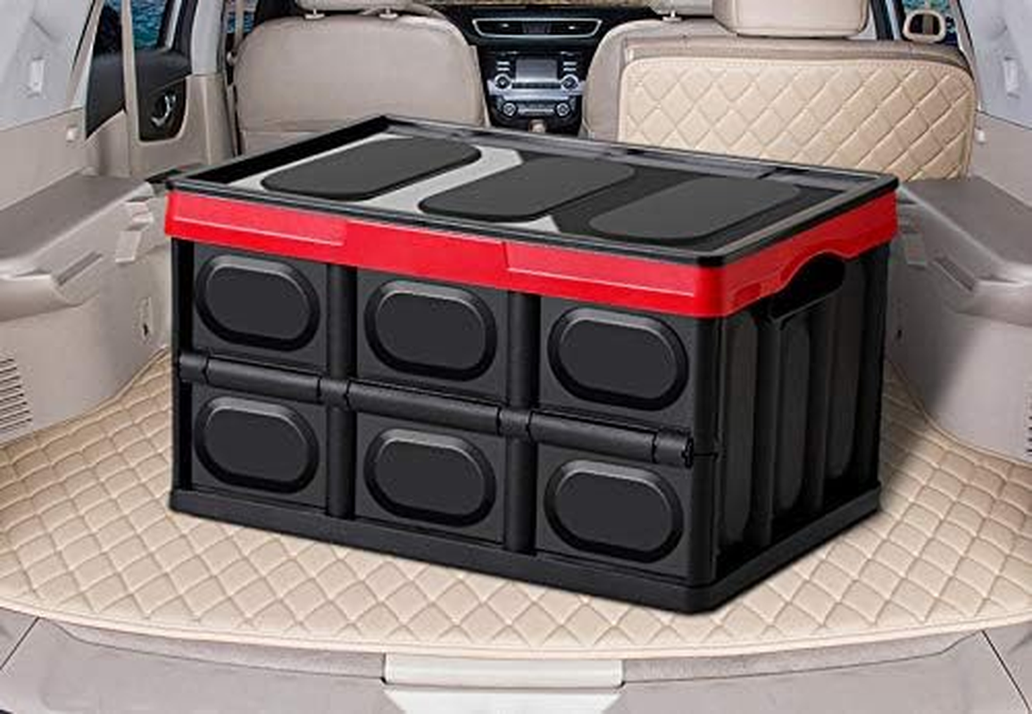 Clever Durable Collapsible Folding Stackable Plastic Crates Storage Container Basket Bins Box with Lids for Outdoor Picnic Camping Cooking Grocery Shopping (Small, Black) image number 6