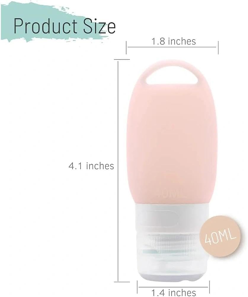 Travel Bottle Set, Refillable & Leak-Proof Silicone Travel Containers, Portable Squeezable Travel Tubes, Compatible with Shampoo, Lotion, Soap, Body Wash &ndash; 3 Packs with Keychain - Haheihei image number 3