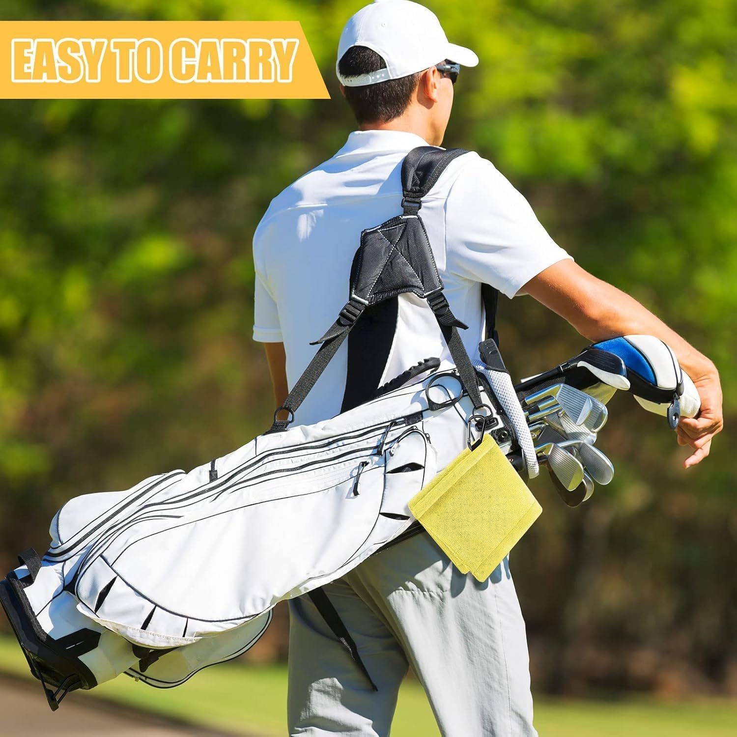 Golf Ball Towel 5.5 X 5.5 Inch, Small Golf Pocket Towel with Clip Portable Golf Cleaner Accessories for Men Women image number 2