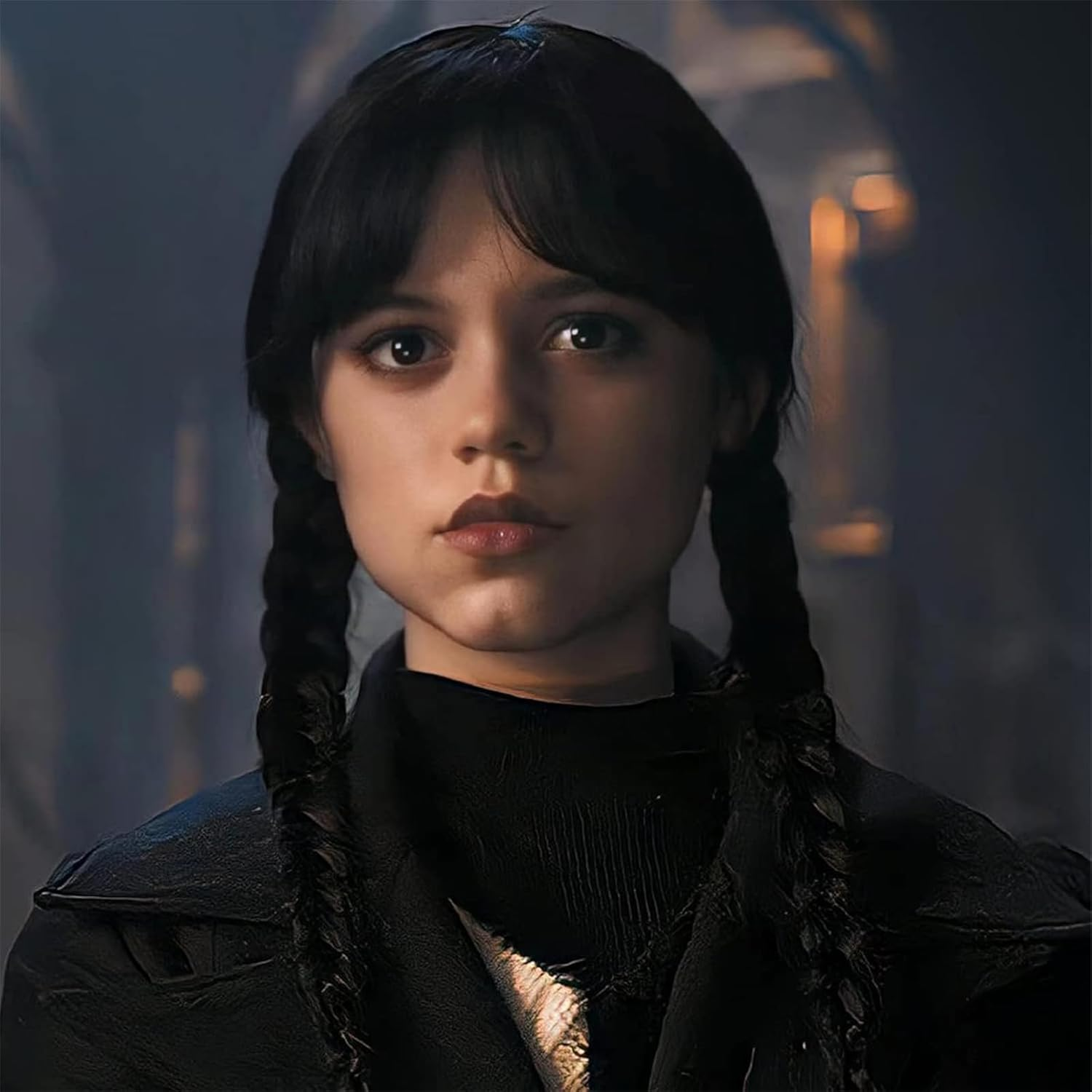 Cosplay Wig, Wednesday Addams 3 Pack Wig with Braid with Wig Cap and Black Lace for Halloween Carnival and Party Fancy Dress Cosplay image number 2