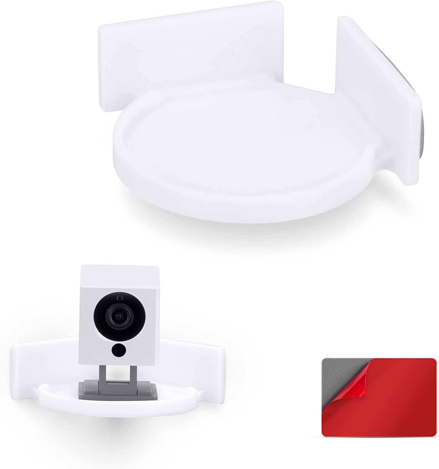 Drill Free Tilted Corner Wall Mount Small Shelf for Baby Monitors, Home Security Cameras & More, Strong VHB Adhesive with Screw in Option, Easy to Install, No Mess by Brainwavz