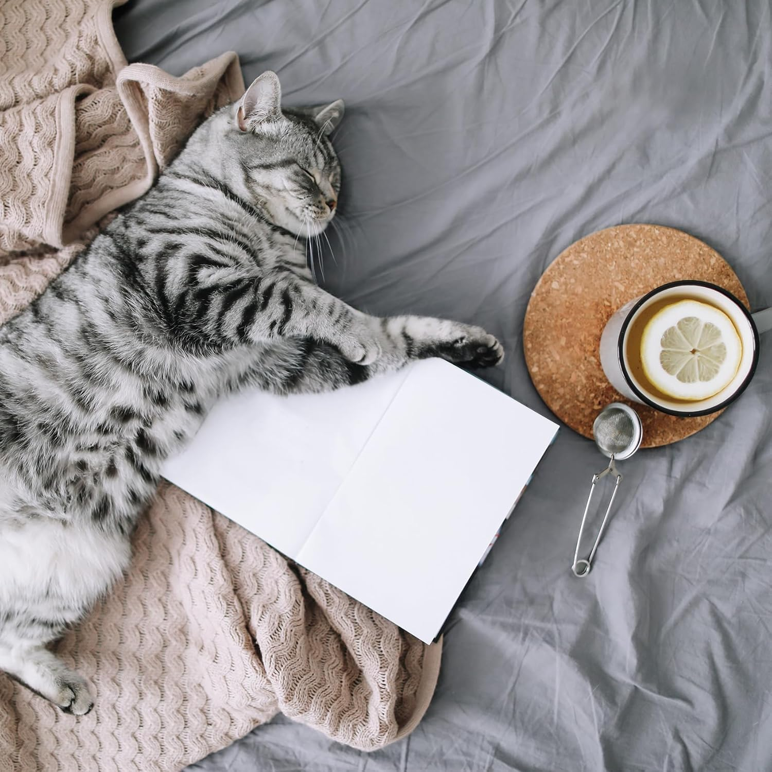 YUGYVOB King Size Bed Sheet Set, 4 Pieces Bed Sheets Set with Deep Pocket, Soft Breathable & Cooling - Resists Shrinkage & Fading Bedding - Easy Care（Light Grey） image number 1