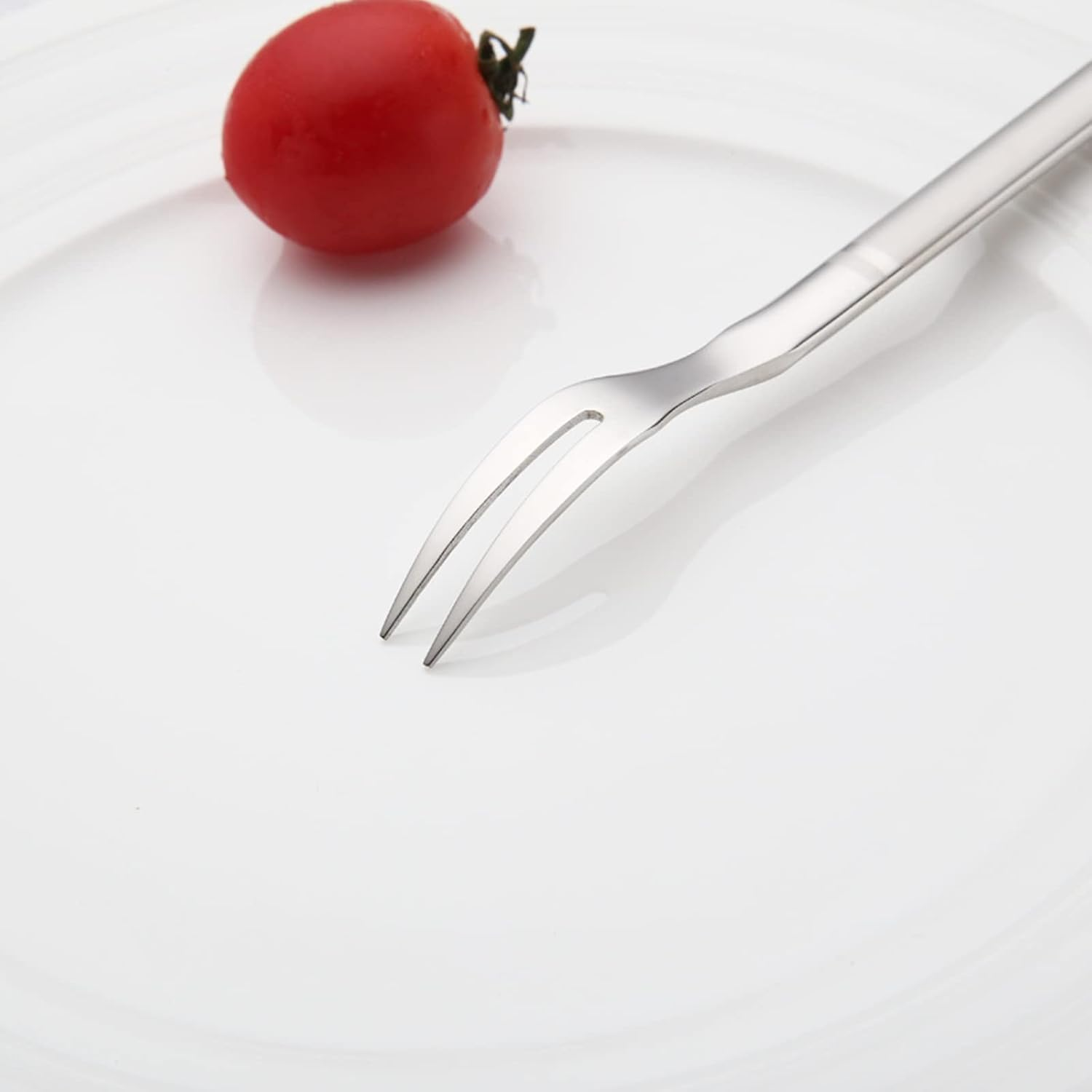 VANRA Small Salad Forks Set of 6 Stainless Steel Mini Appetizer Dessert Fork Cocktail Fruit Tasting Forks Silver Flatware Set Tiny Utensils 5.3 Inch (6 Fruit Forks) image number 5