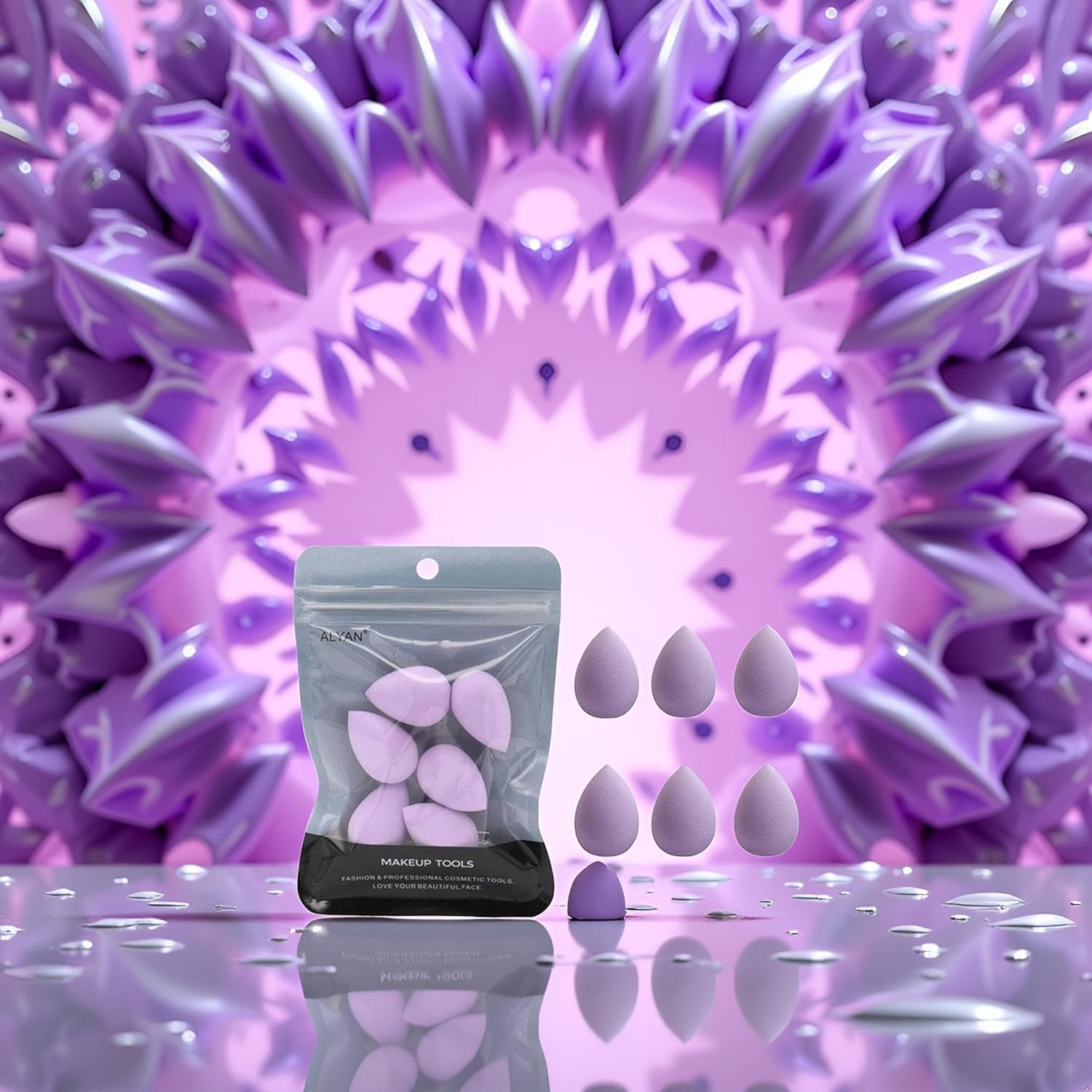 6 Pcs Mini Makeup Sponge Small Foundation Powder Concealer Highlight Eyeshadow Blender Sponges image number 1