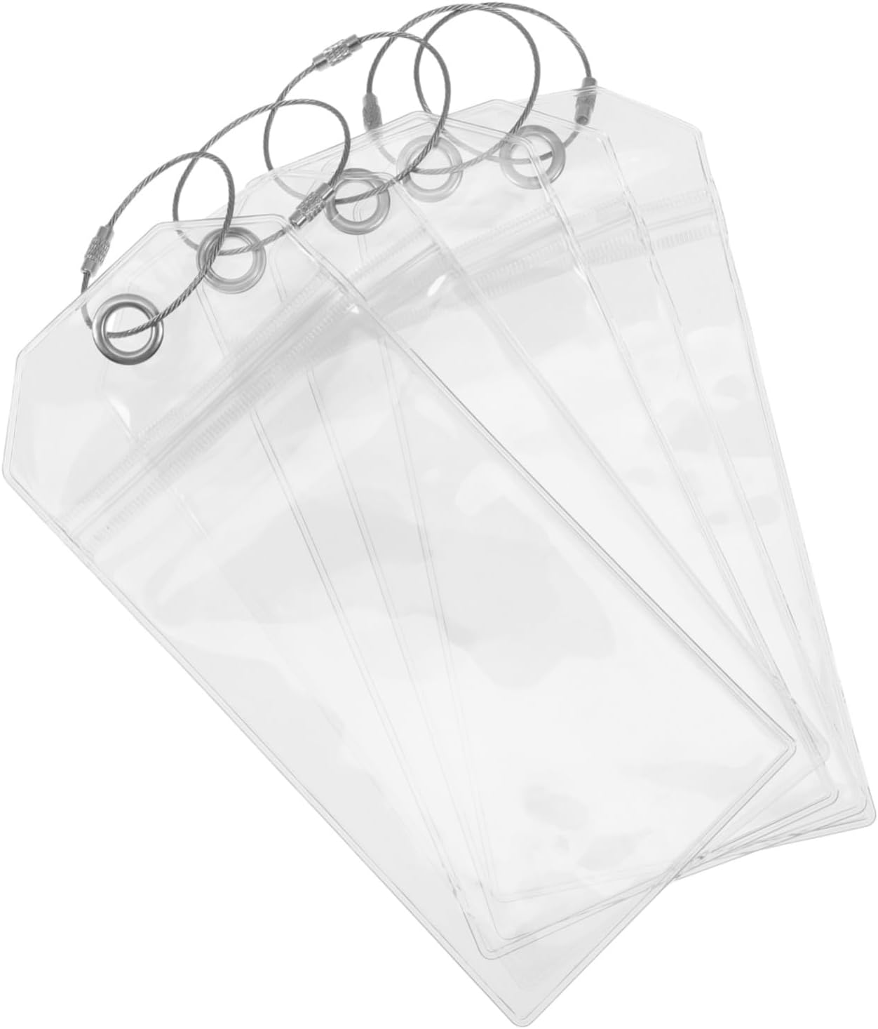 DOITOOL 5Pcs Clear PVC Luggage Tags for Travel with Id Card Holders and Lanyards Transparent Badge Holders for Suitcases Cruise Ships Sports Gear and Pet Carriers Travel Essentials image number 4