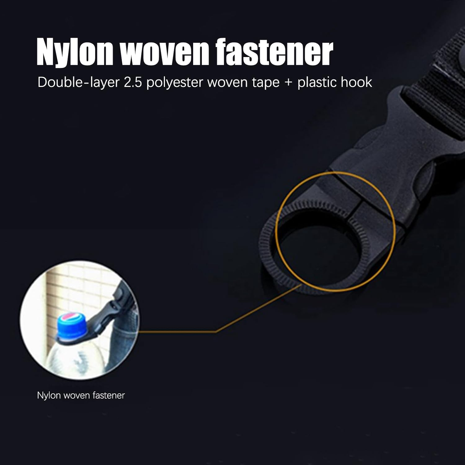 3Pcs Bottle Hanging Buckle Clip Outdoor Portable Water Bottle Ring Holder for Backpack Belt Belt Outdoor Camping Hiking Mountaineering Traveling Cycling Running Fitness Black image number 5