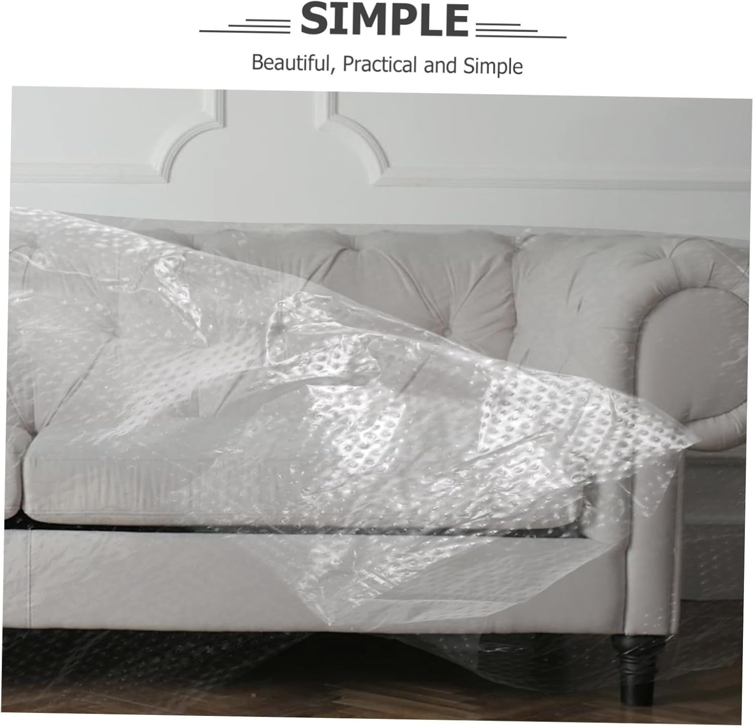 3 Rolls Masking Tape Pre-Taped Paint Protection Film, Dustproof Plastic Sheeting Adhesive for Furniture, Automotive, Wall Covering, 30Cm 40Cm 55Cm Each image number 1