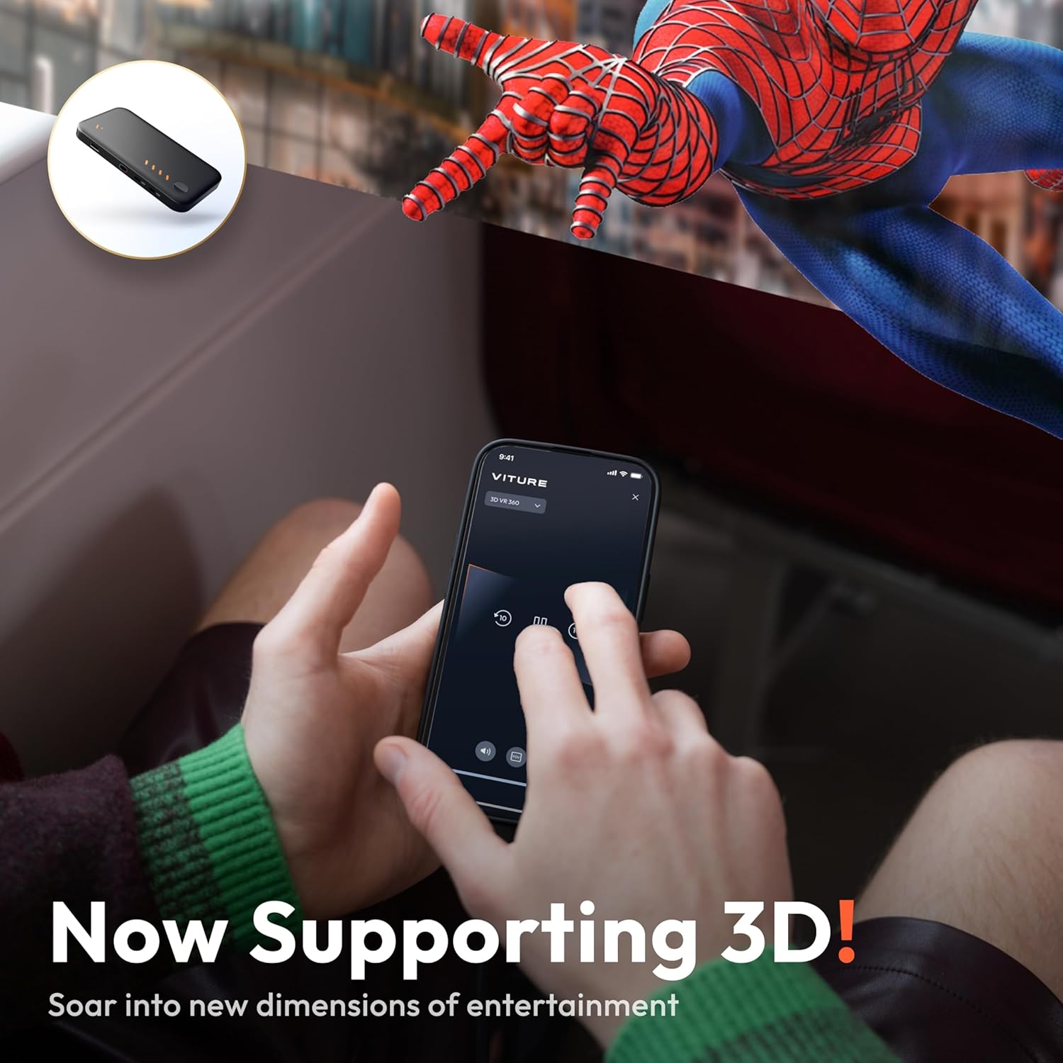 VITURE Pro Mobile Dock Compatible with Playstation, Co-Op Stream & Play, Supports 2D/3D Content, Fits Switch, Handheld Gaming Consoles, Fire TV, HDMI Devices, for USB-C Display & XR/AR Glasses image number 4