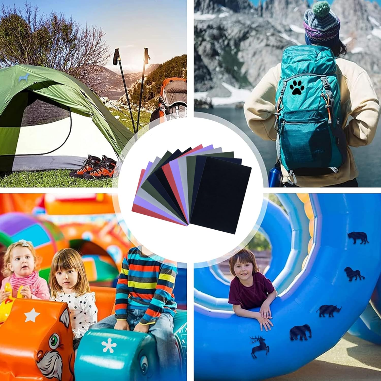 12 Sheets Repair Patches for down Jackets,Nylon Repair Patch,Self Adhesive Patch Waterproof Repair Patches,Large Area No-Sew Iron on Fabric Stickers,Punching Jacket Repair Self Adhesive Stickers image number 5