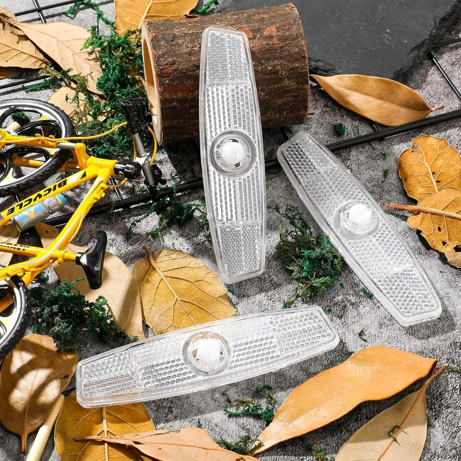 4Pcs Whitebikewheel Reflector Bike Spoke Reflector Bike Safetywarning Reflectorroadbiketire Reflector,Bike Wheel Reflector Night Safety Riding Reflector,Whitebikereflector Bikewheel Reflector image number 4