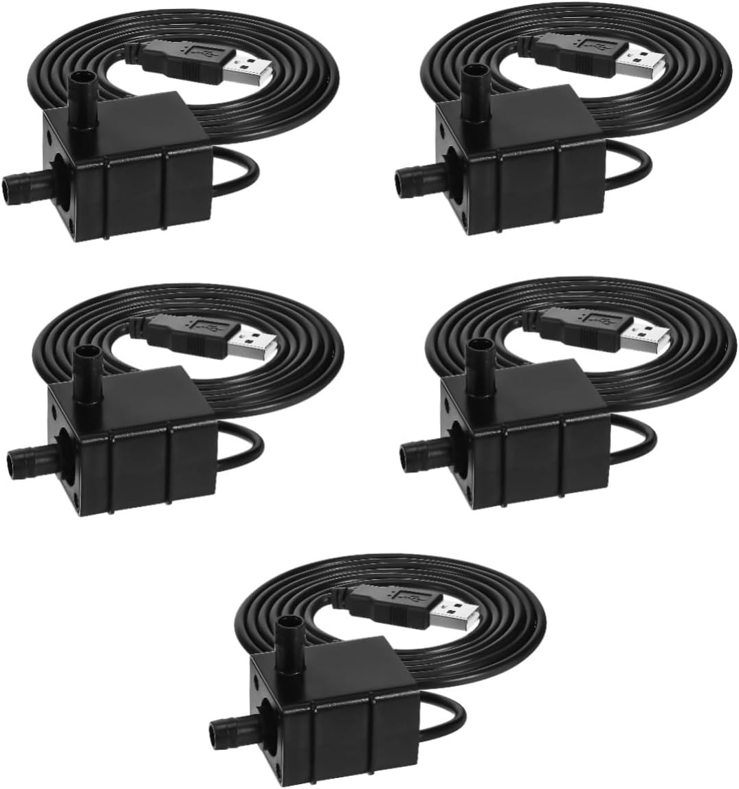 SUPVOX 5Pcs Mini Submersible Water Pump USB Powered for Cat Water Fountain Aquarium Fish Tank image number 6