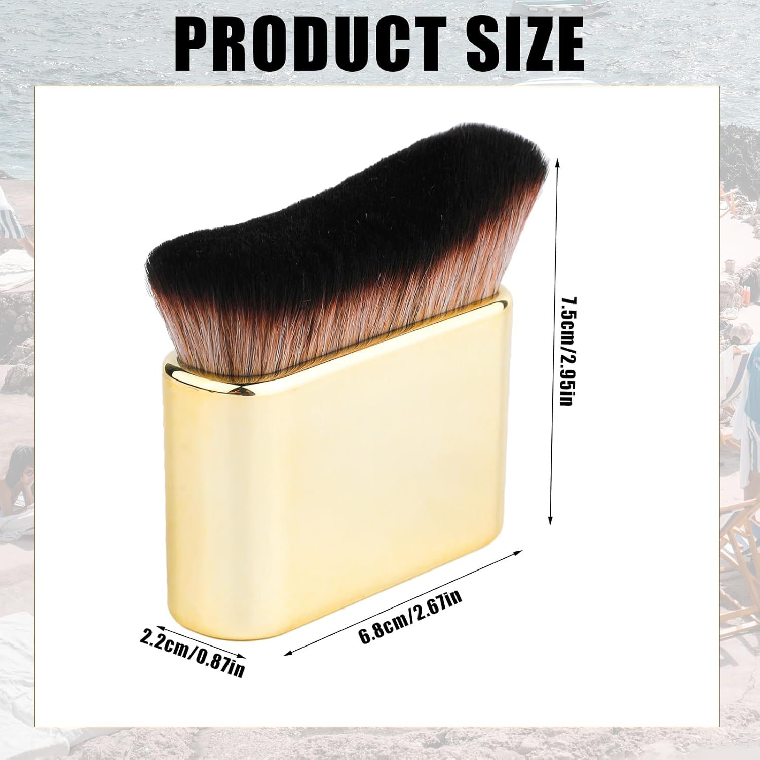 Self Tanning Brush, Soft Self Tanner Brush Applicator Portable Tanning Brush Foundation Body Makeup Brushes for Face and Body (Gold) image number 1