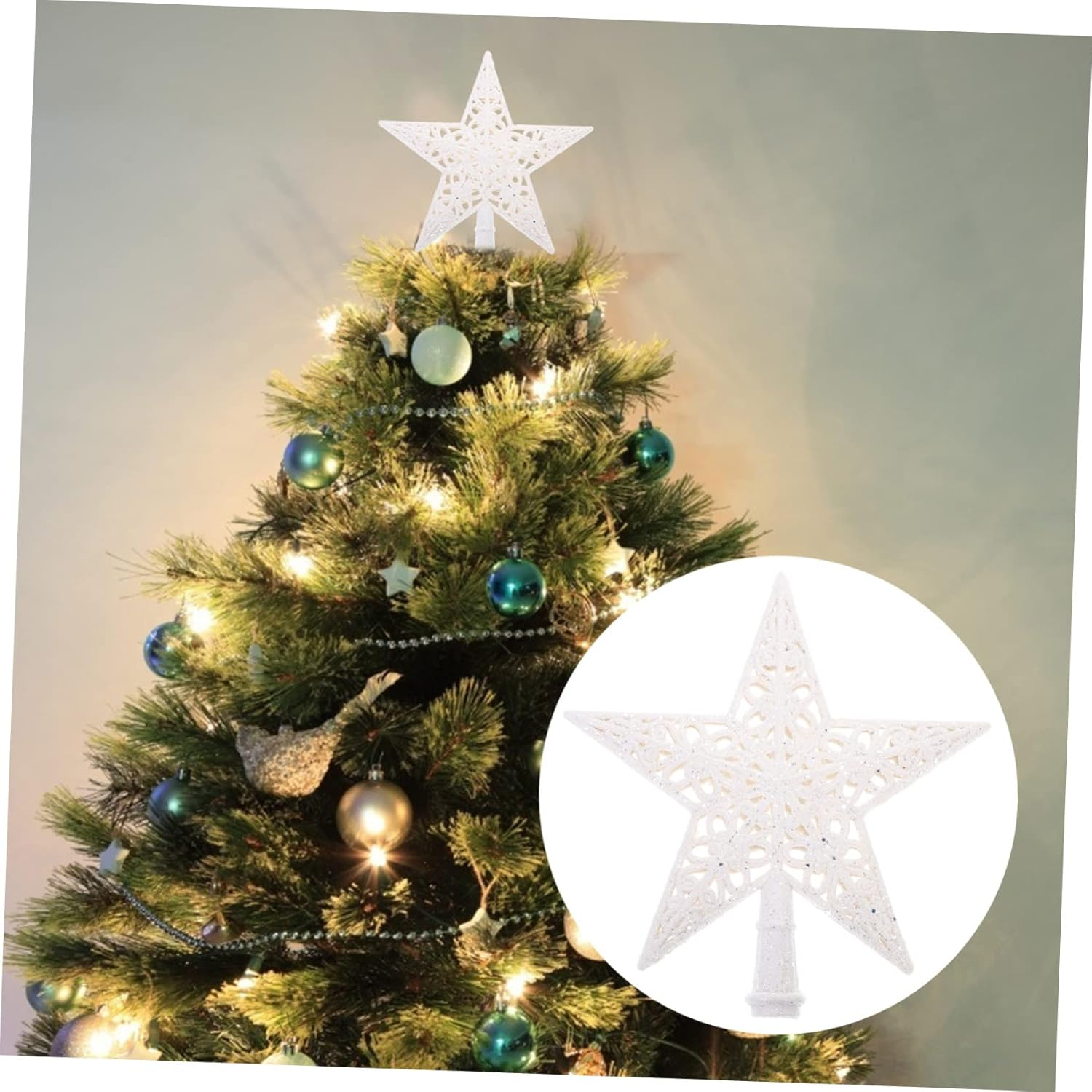 Christmas Tree Star Topper Hollow Design Xmas Decoration for Vintage Home Decor Lightweight and for Festive Celebrations Homes Offices and More image number 4