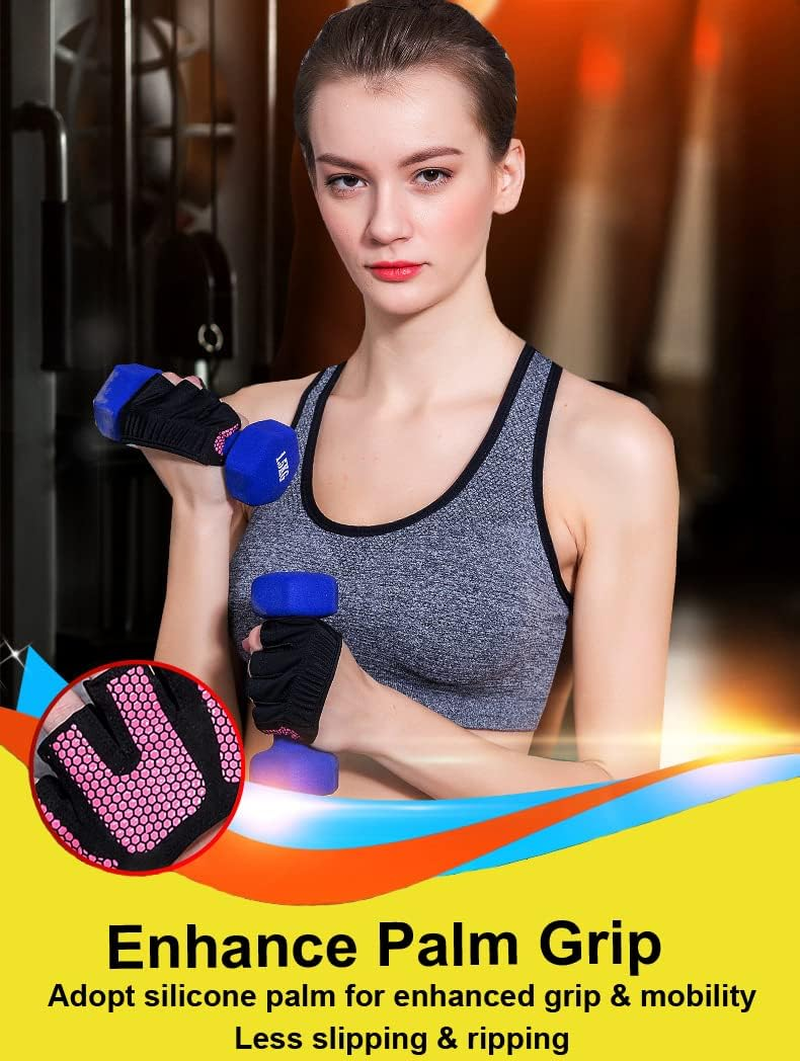 SUJAYU Workout Gloves for Women Men, Barehand Gloves for Weight Lifting, Weight Grips for Women Gym Gloves for Women Weight Lifting