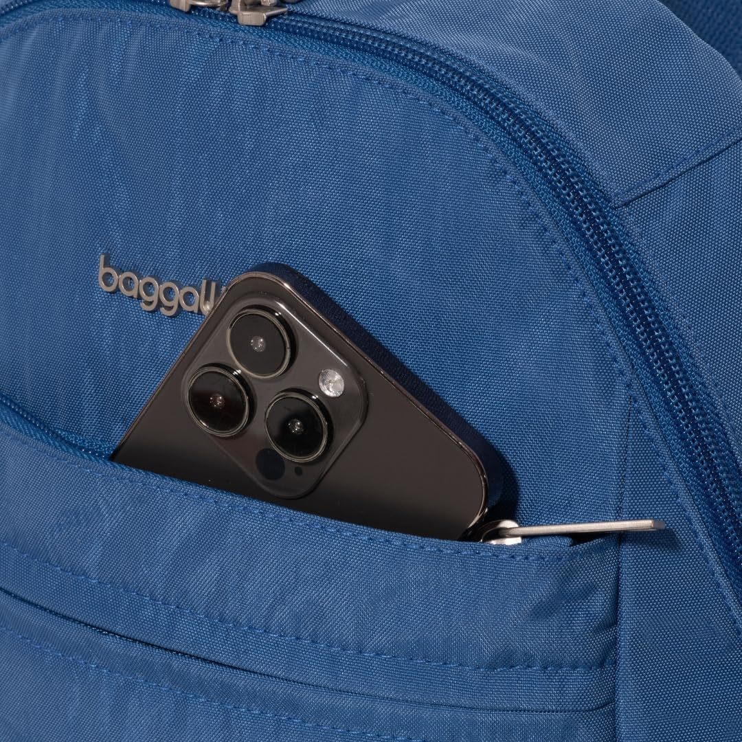 Securtex&reg; Anti-Theft Vacation Travel Backpack 10X13" Slash-Resistant Nylon Daypack W/Locking Zippers & Rfid Protection - Thyme image number 4