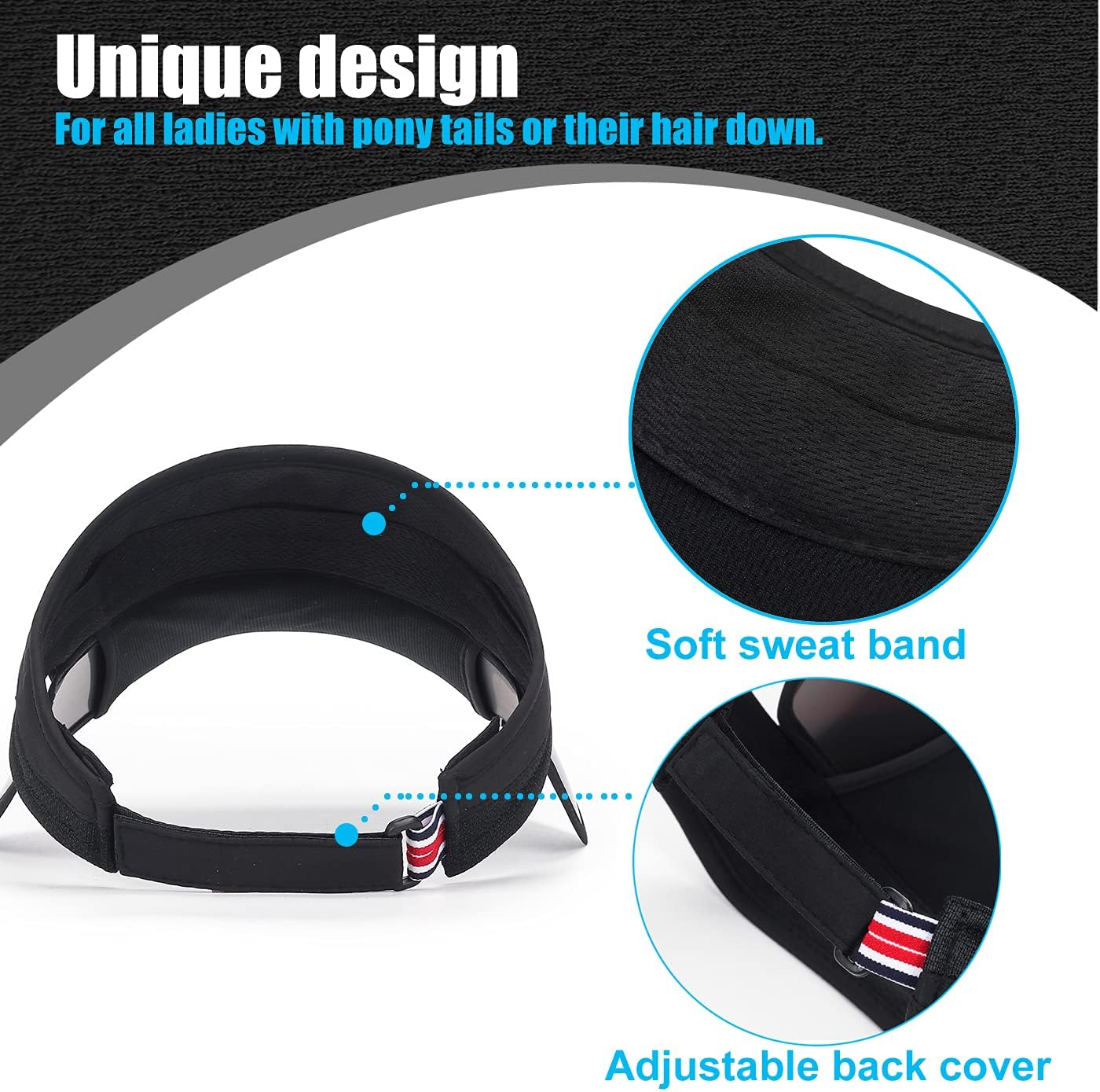 Baseball Cap Adjustable Size for Men Women Sports Workout Hat Trucker Hats Dad Hat Plain Baseball Caps - Blue/Pink image number 4