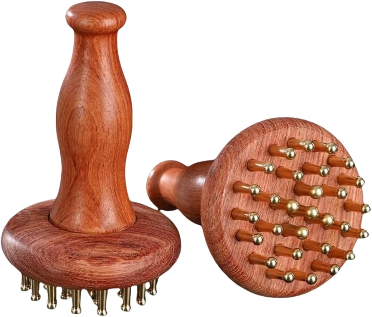 Wood Therapy Massage Tools 29-Teeth Copper Head Massager, Home SPA Body Relaxing and Stress Relief Handheld Massager, for Legs, Arms, Neck, Shoulder image number 2