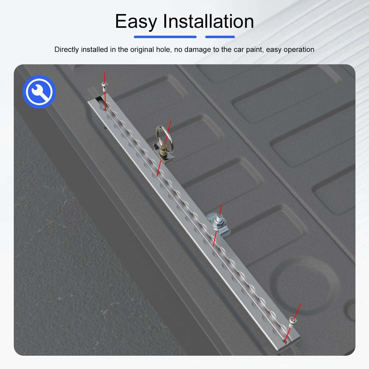 Tailgate Track Compatible with 2019-2025 Dodge RAM 1500 Tailgate Trail Rail System Cargo Management Tie down Rail Replacement for 2019-2025 Dodge RAM 1500 Accessories image number 2
