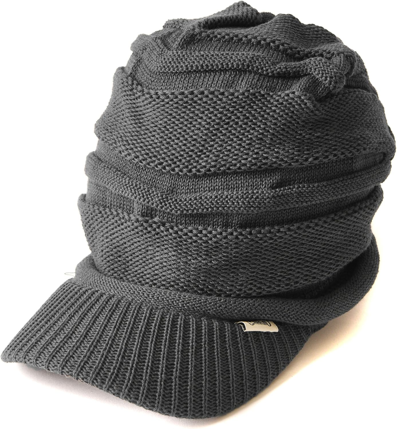 CHARM Mens Summer Knit Beanie Hat - Womens Slouchy Visor Cap Winter Baggy Slouch Knit