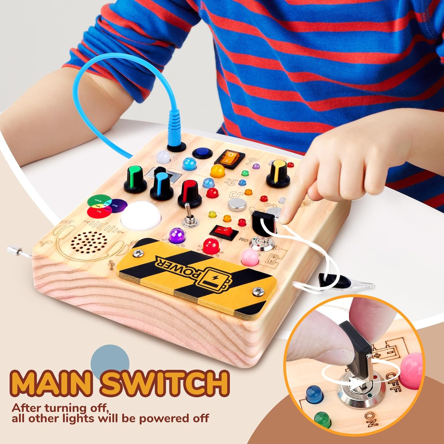 Busy Board,Montessori Toys for 1-3 Year Old Boys & Girls,Travel Educational Learning Activities for Toddlers,Sensory Toy for Kids with Autism image number 2