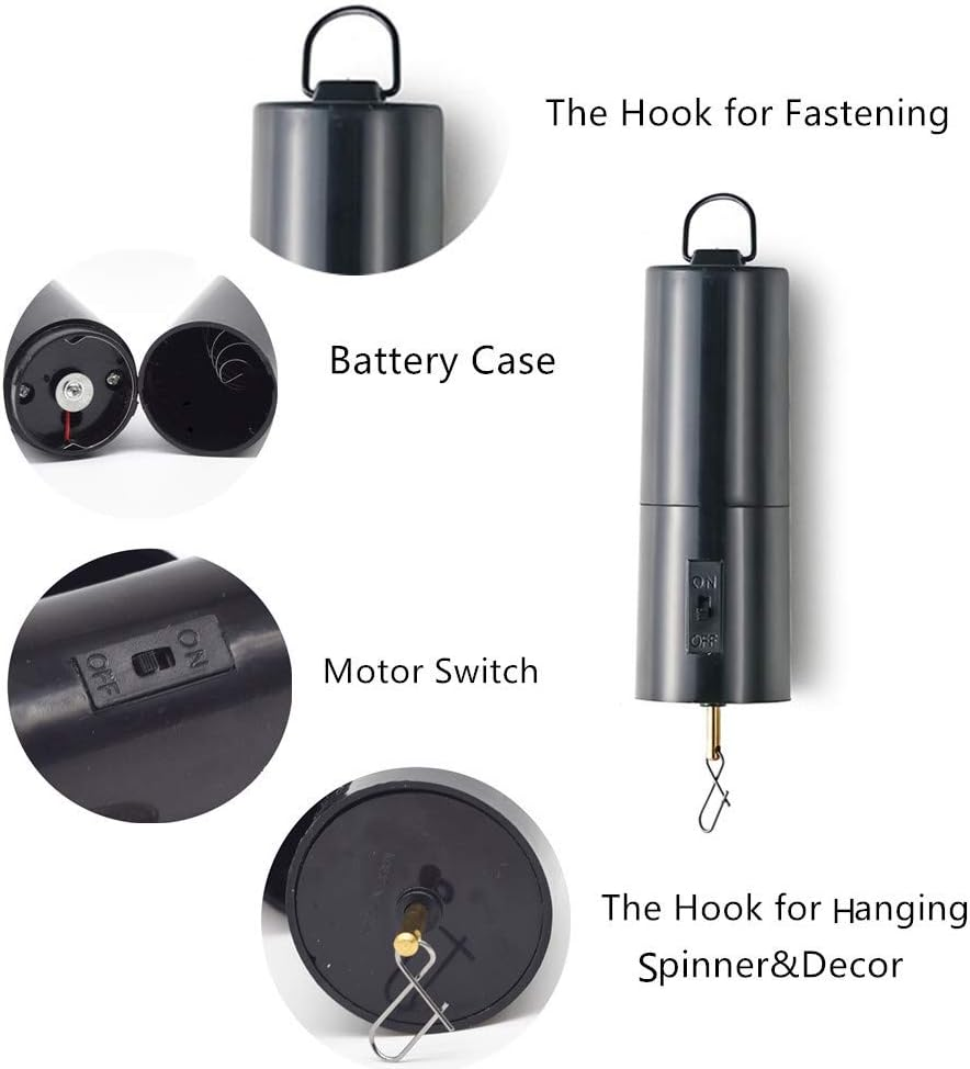 3 Pieces of Wind Spinner Motor Battery Operated for Hanging Display Yard Wind Spinners Outdoor Sculptures - Load Capacity of 4 Pounds - Black image number 4