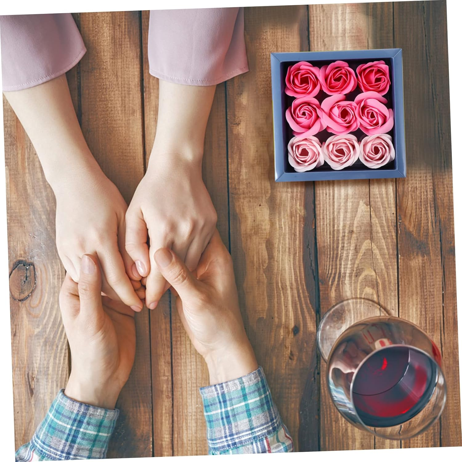 OKUMEYR Gradient Rose Box Flower Bouquet Handmade Rose Soap Bouquet Decorative Present image number 6